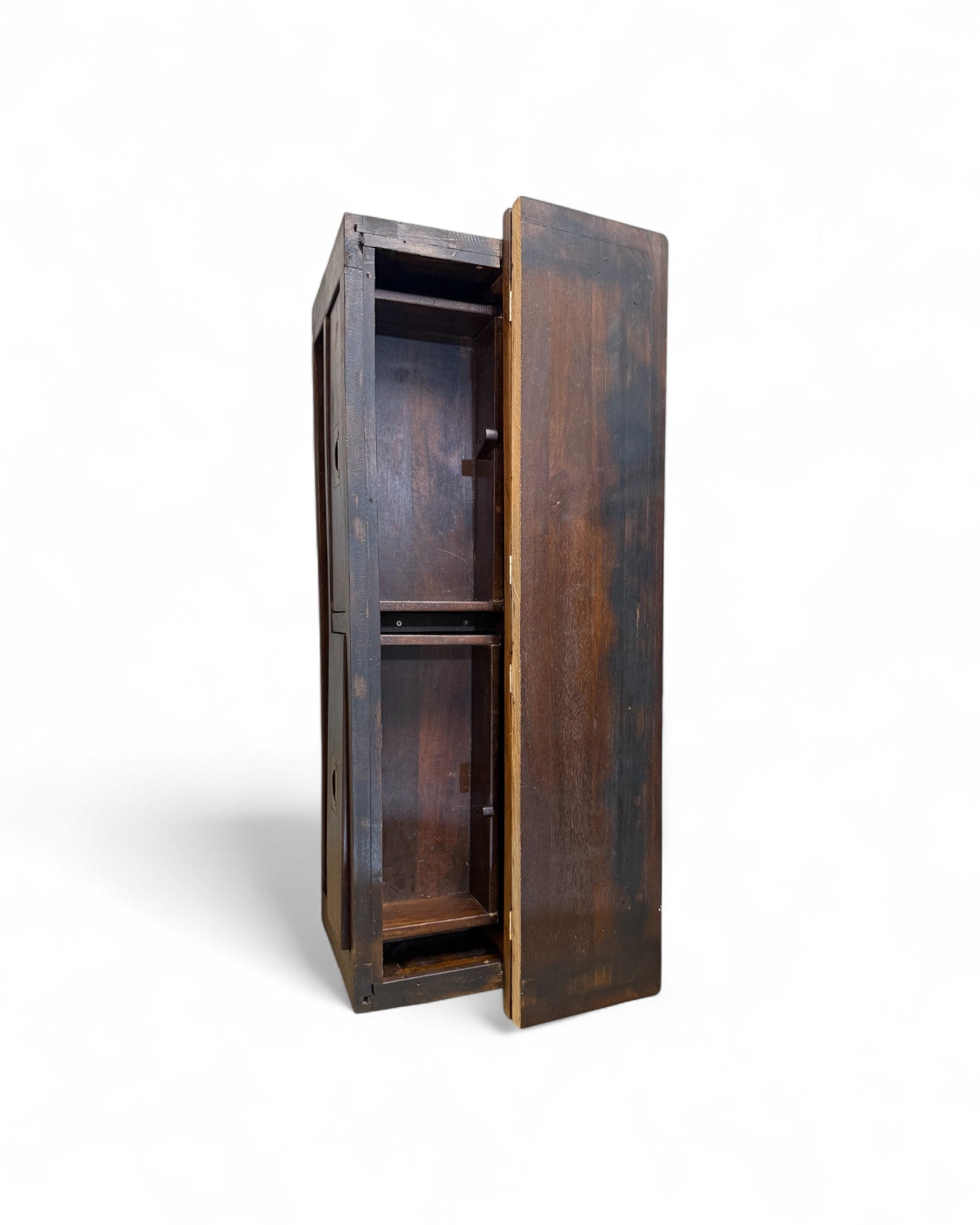 Rustic Campaign-Style Low Console Table