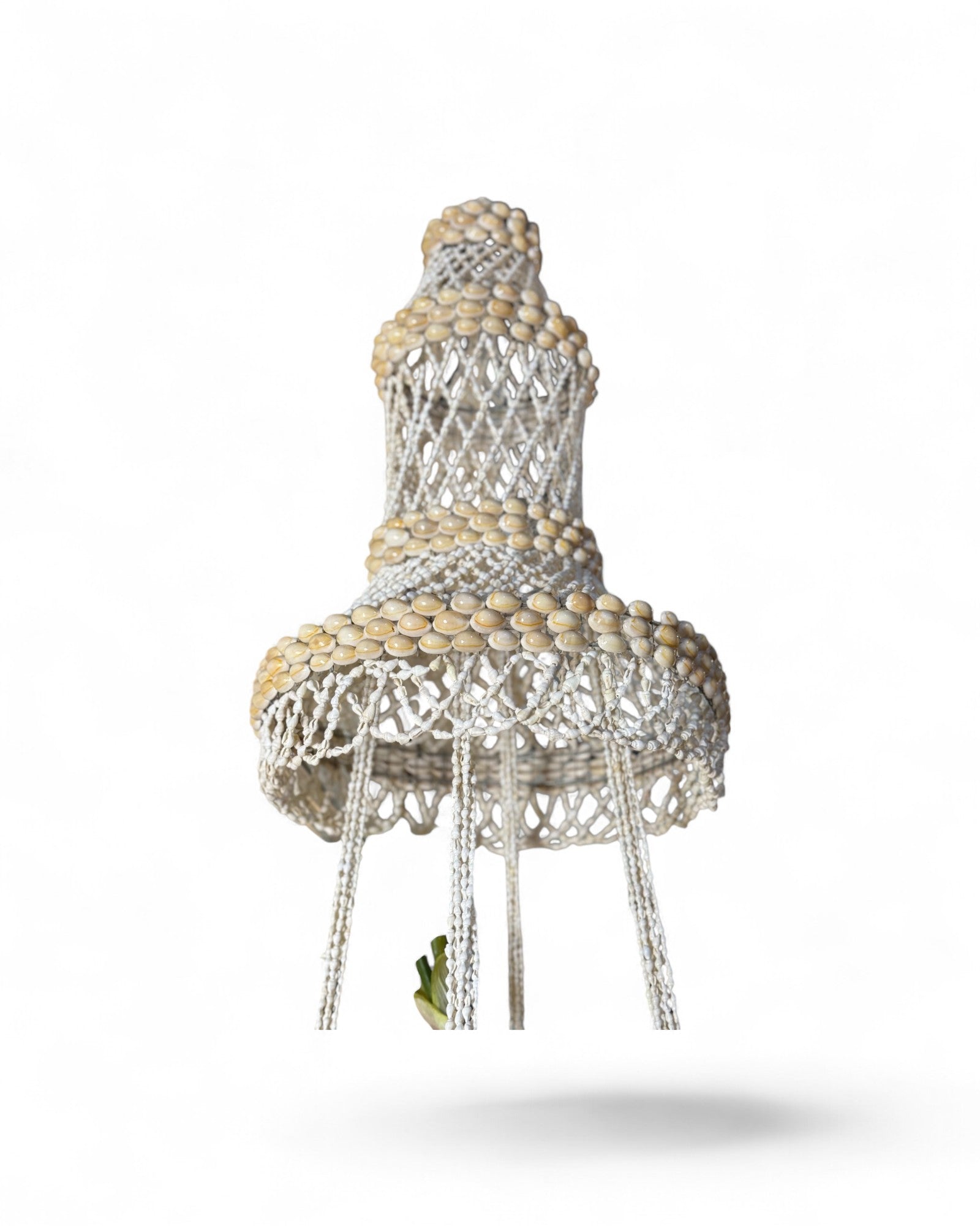 Bohemian Macramé & Shell Tiered Chandelier