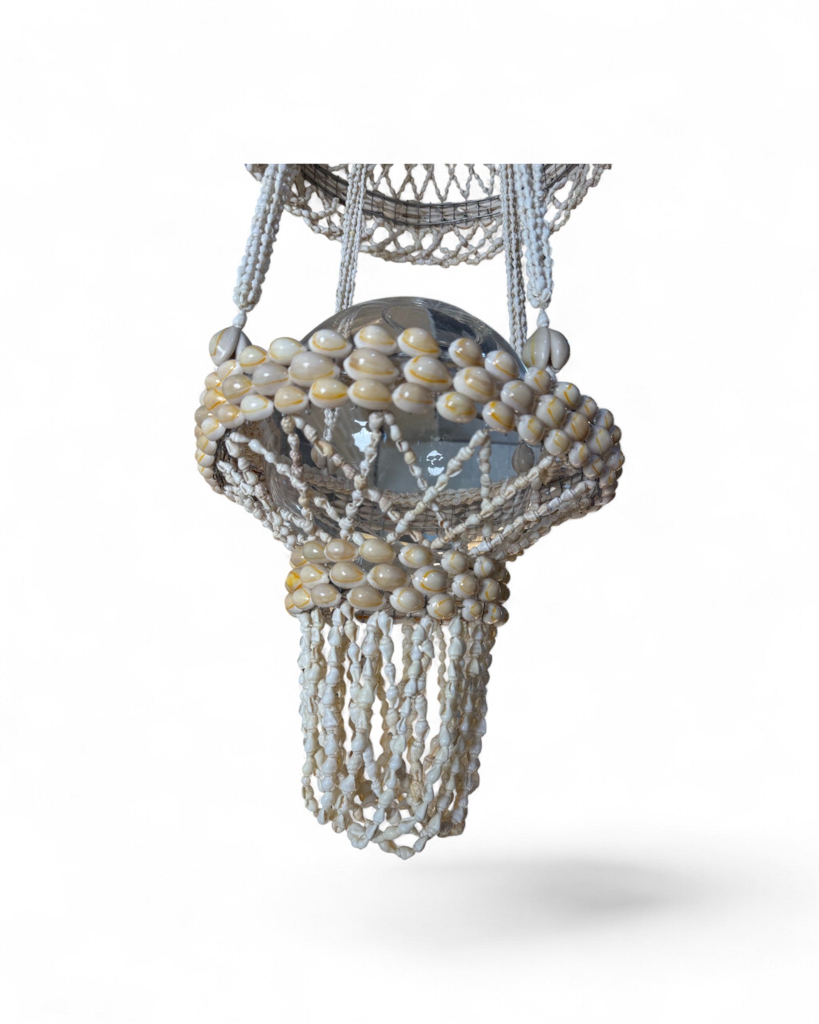 Bohemian Macramé & Shell Tiered Chandelier