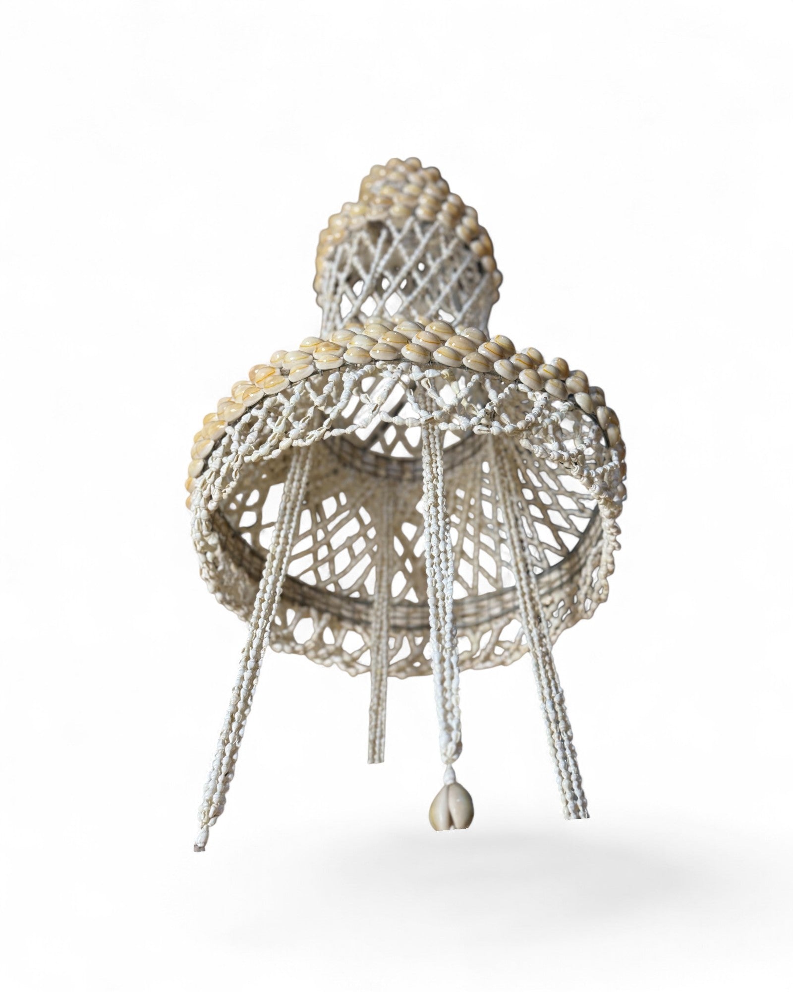 Bohemian Macramé & Shell Tiered Chandelier