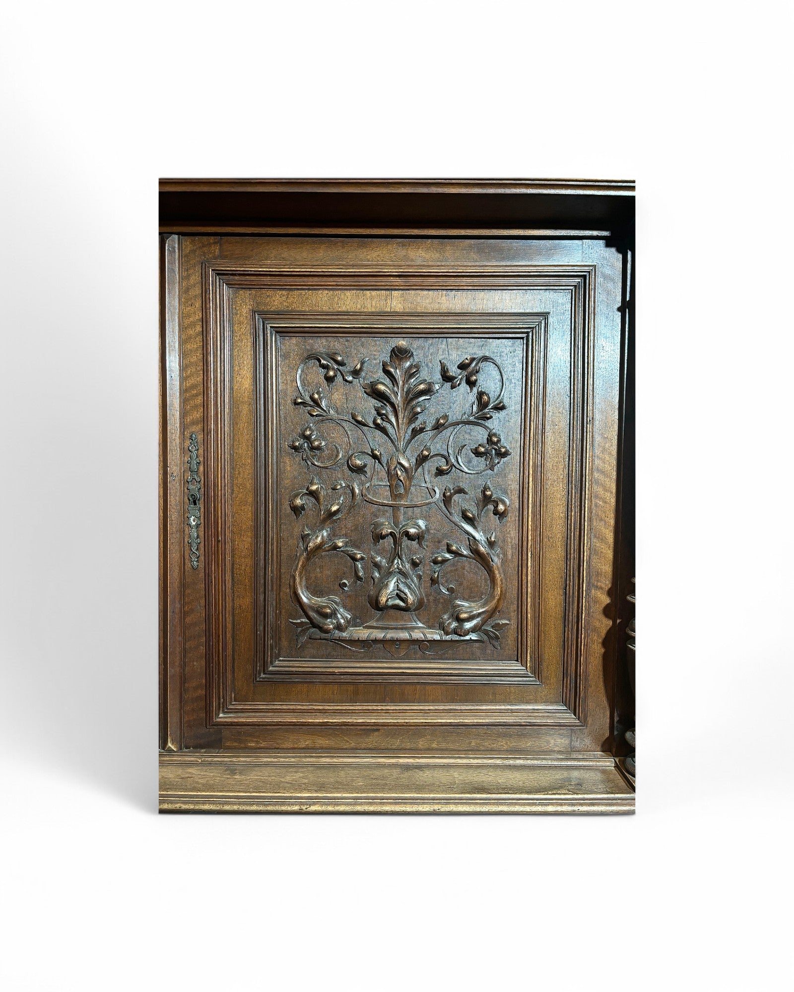 Antique French Floral Henri II Walnut Dresser/Cabinet