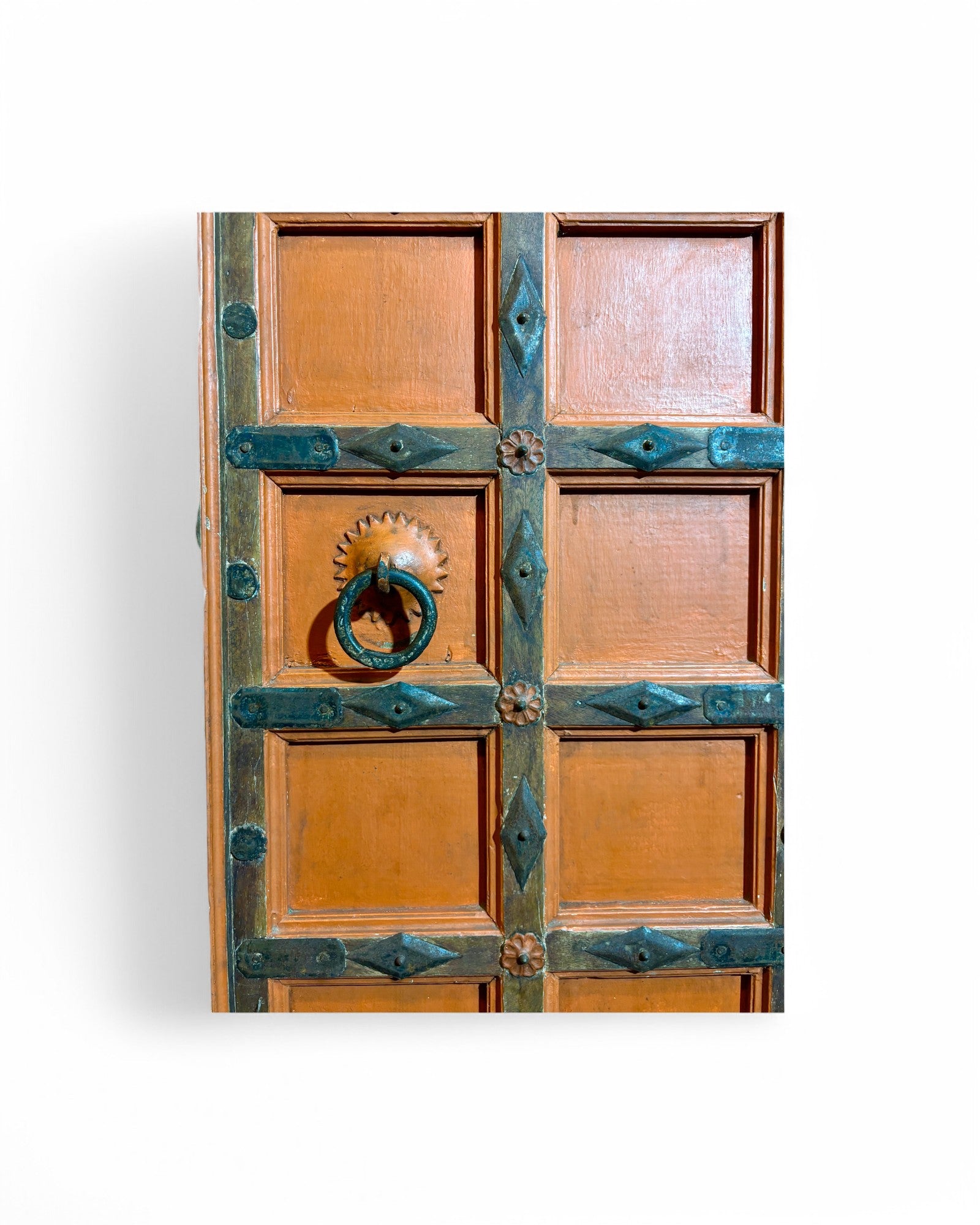 Vintage Orange Armoire Wooden Dresser