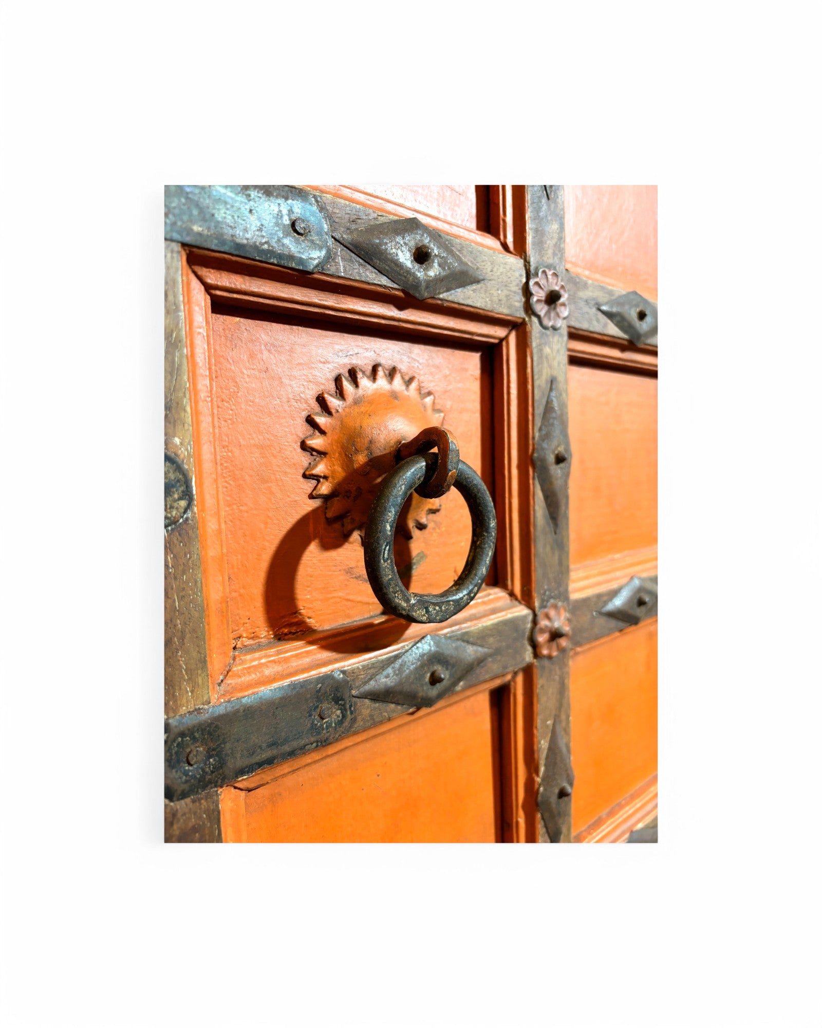 Vintage Orange Armoire Wooden Dresser