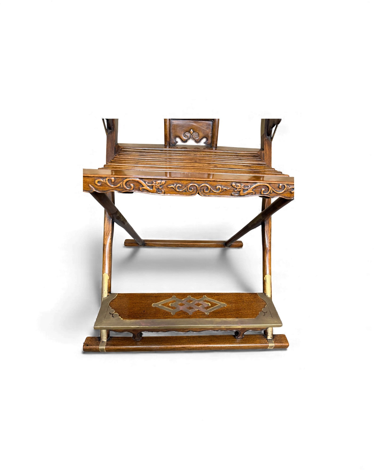 Hunting Chairs x 2 - Huang Hua Li Wood, Inlaid Bronze - Surround Living - 11