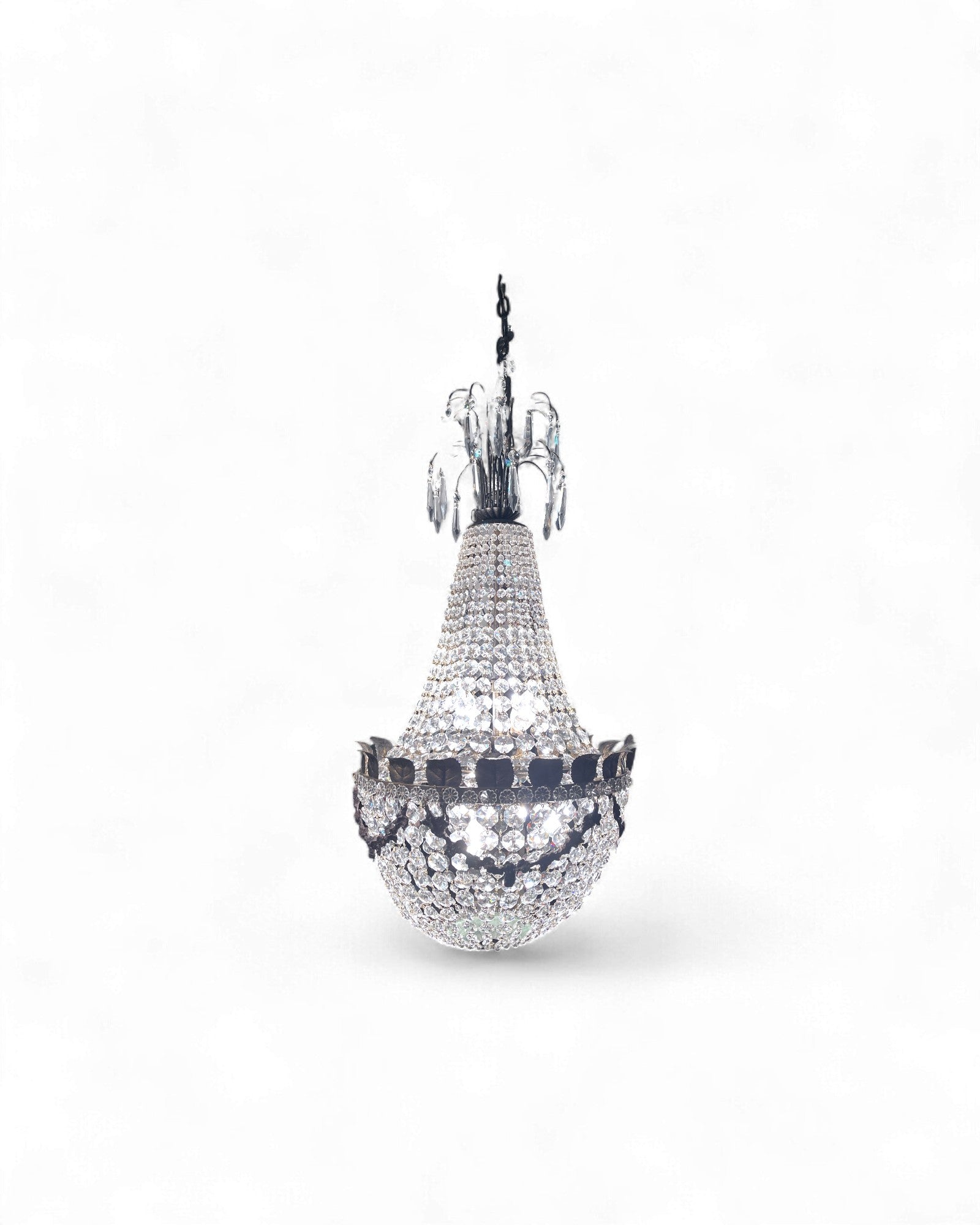 Vintage Bohemian Crystal Empire Chandelier