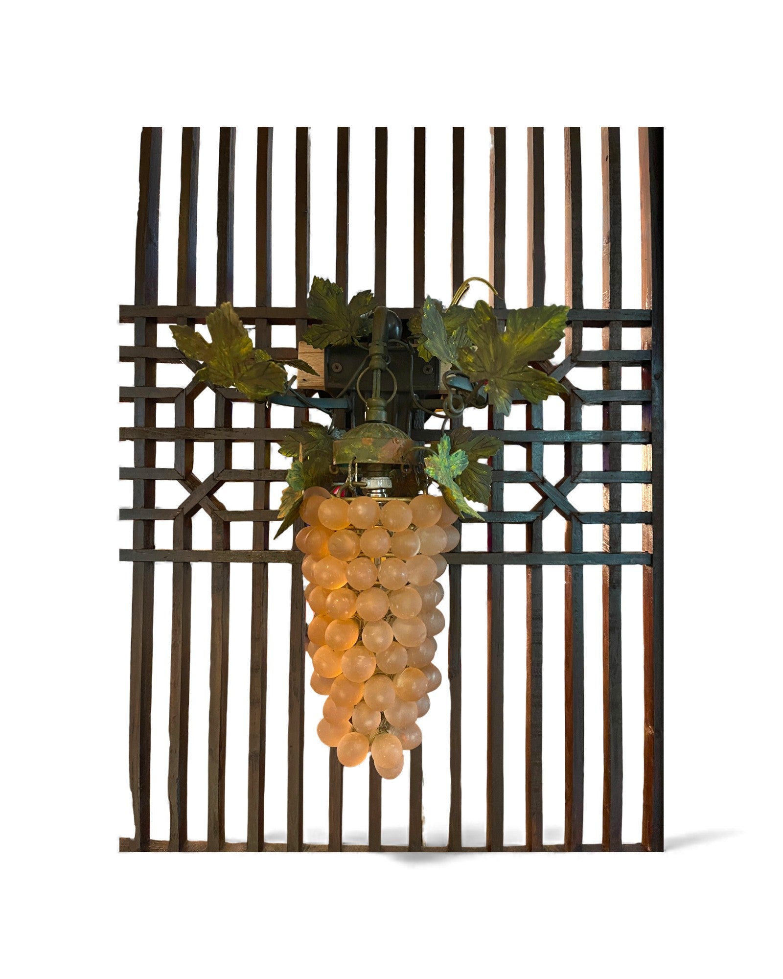 1-Globe Murano Glass Grape Wall Lamp