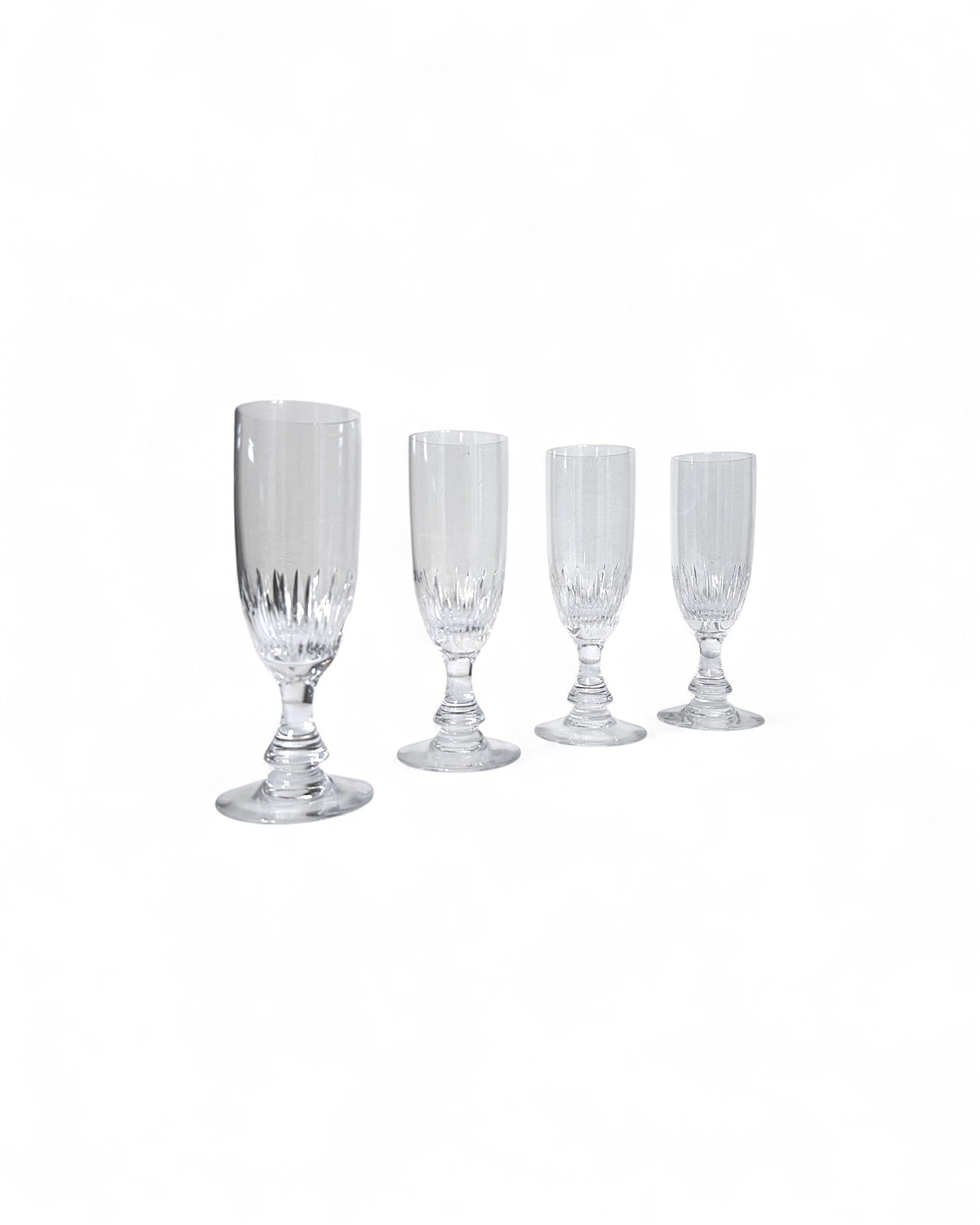 Vintage Baccarat Cut Crystal Champagne Flutes – Set of 4
