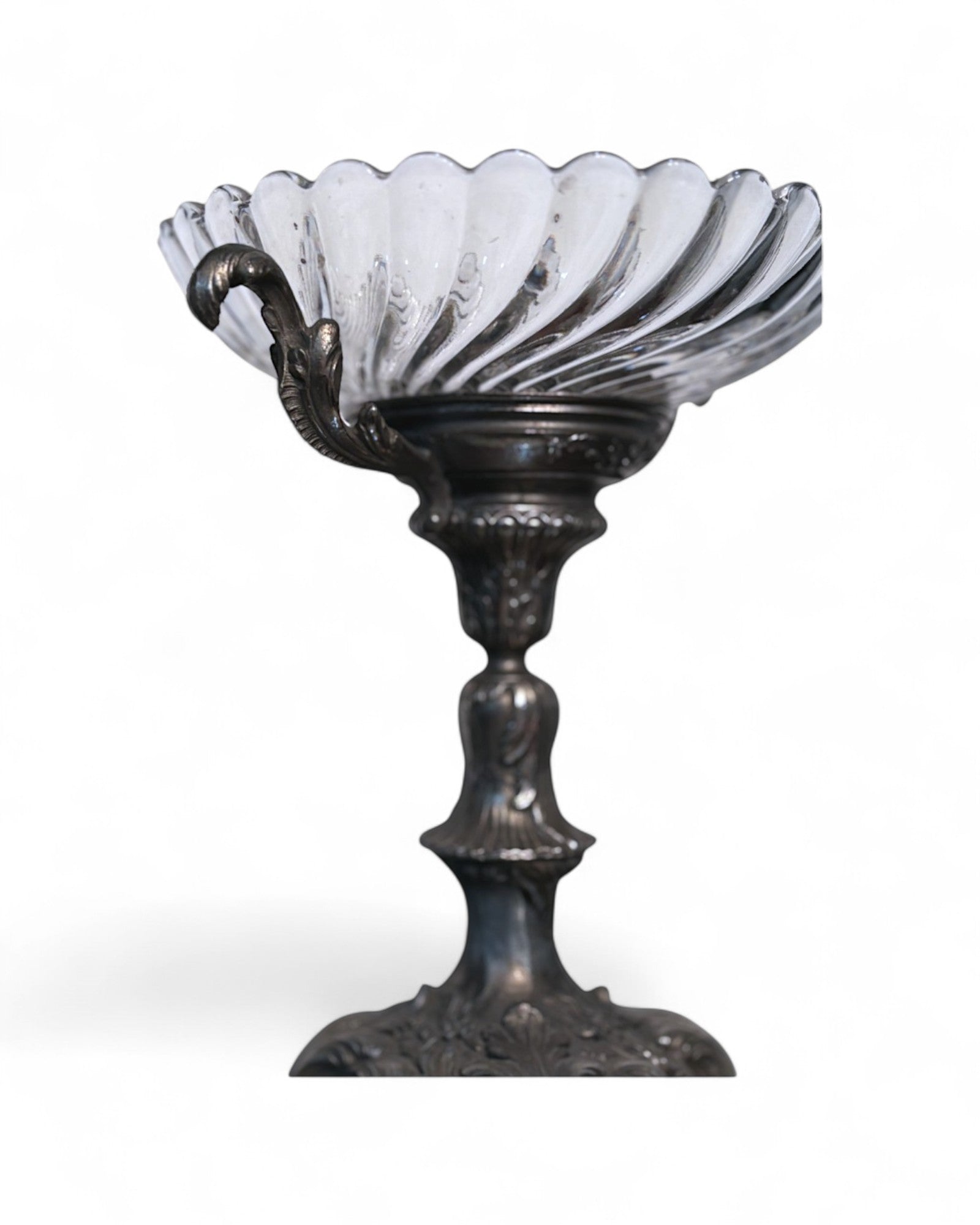 Antique Silver-Plated and Cut Glass Centrepiece Tazza