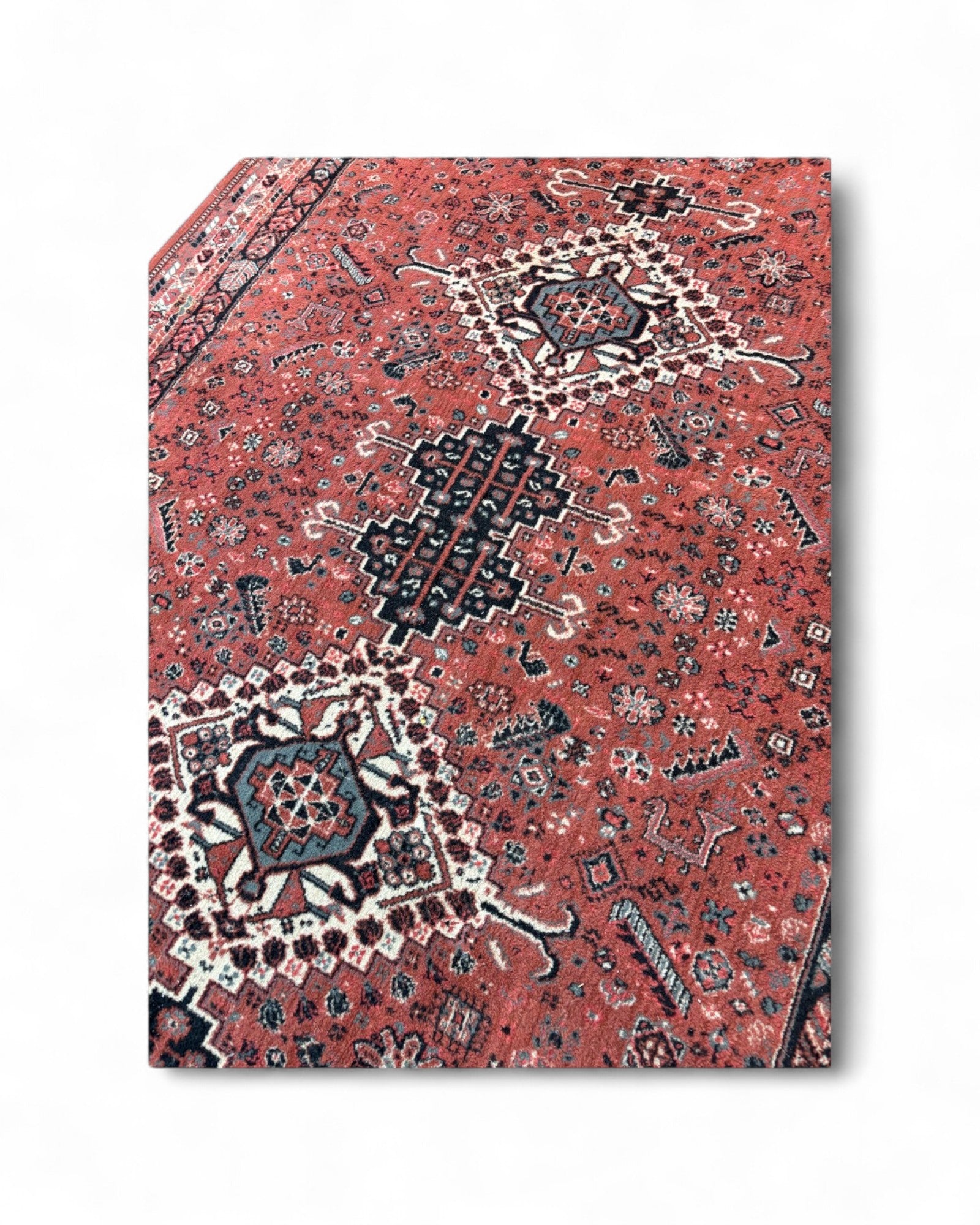 Vintage Persian-Style Rug with Geometric Medallion Pattern | 272 x 193cm