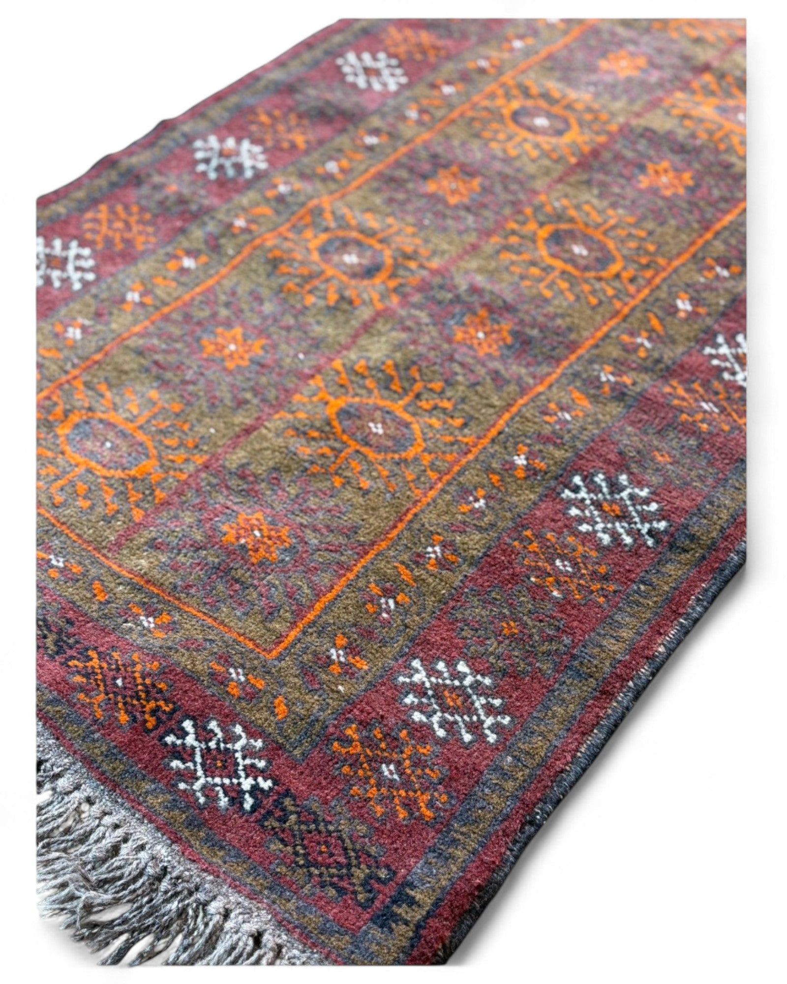 Vintage Afghan Baluch Rug with Tribal Motifs | 132 x 76cm