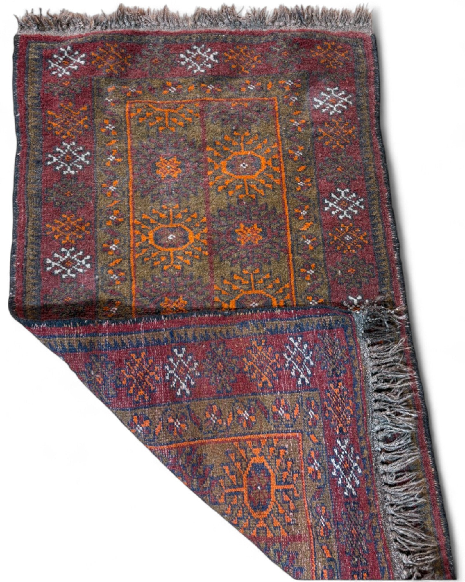 Vintage Afghan Baluch Rug with Tribal Motifs | 132 x 76cm