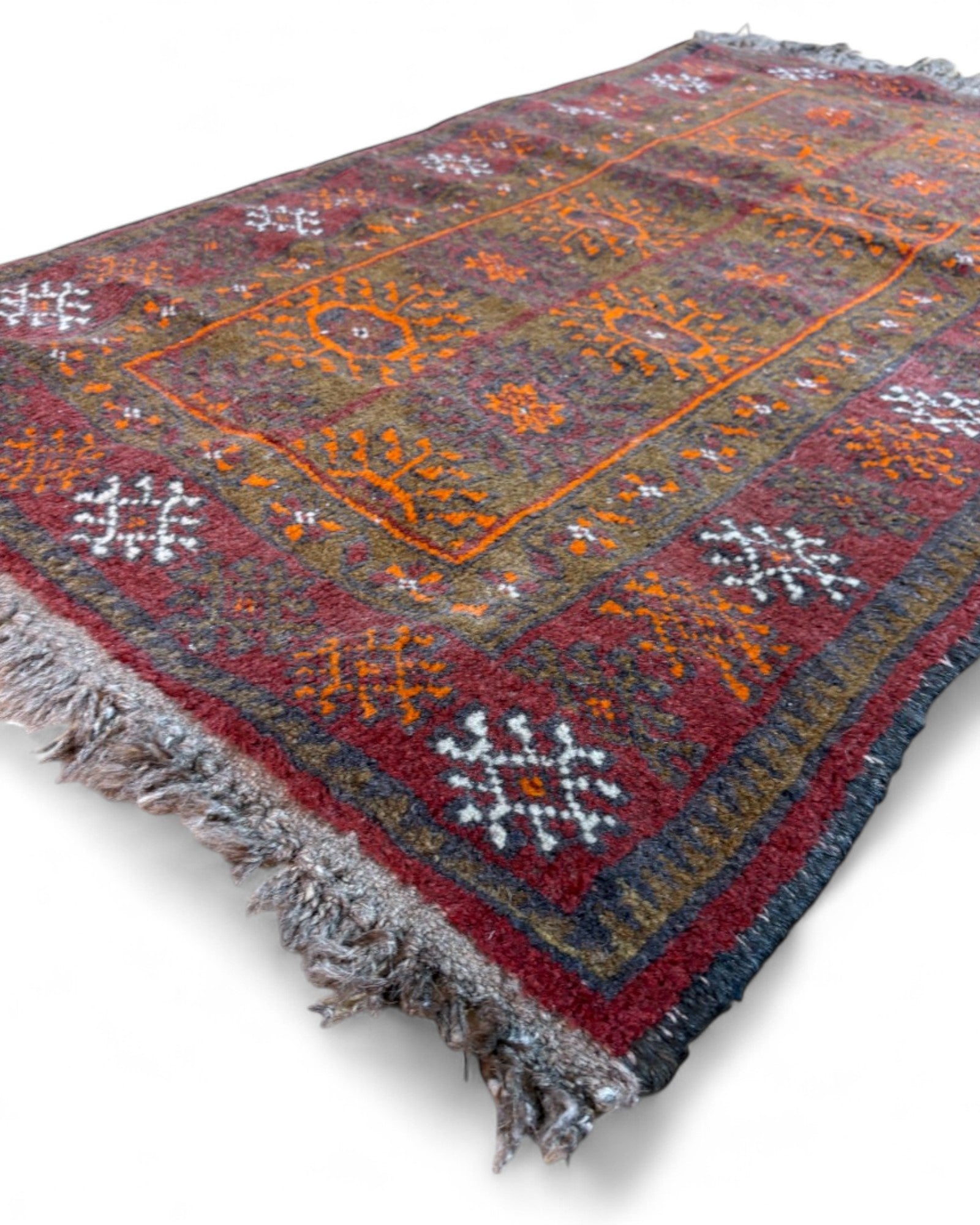 Vintage Afghan Baluch Rug with Tribal Motifs | 132 x 76cm