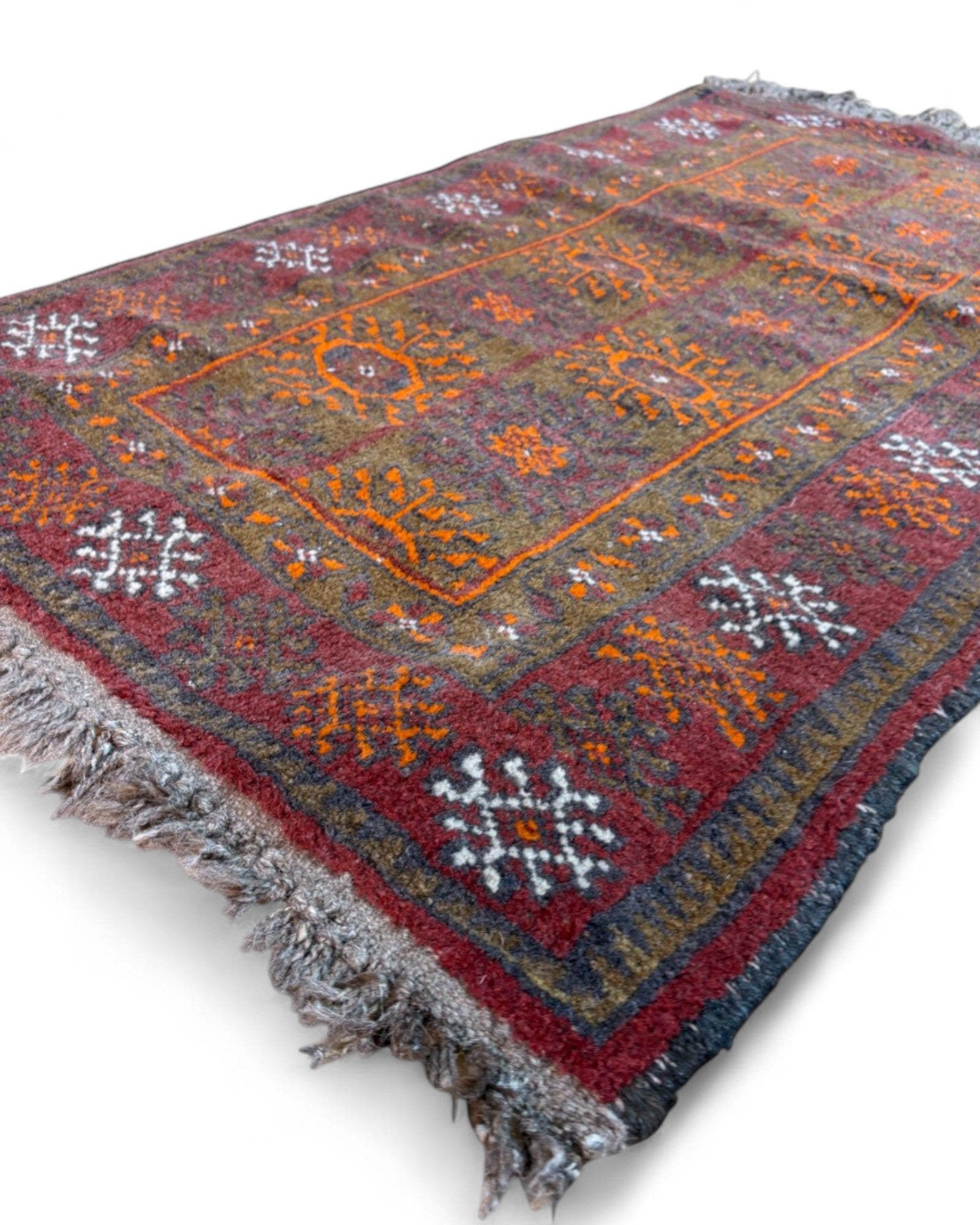 Vintage Afghan Baluch Rug with Tribal Motifs | 132 x 76cm