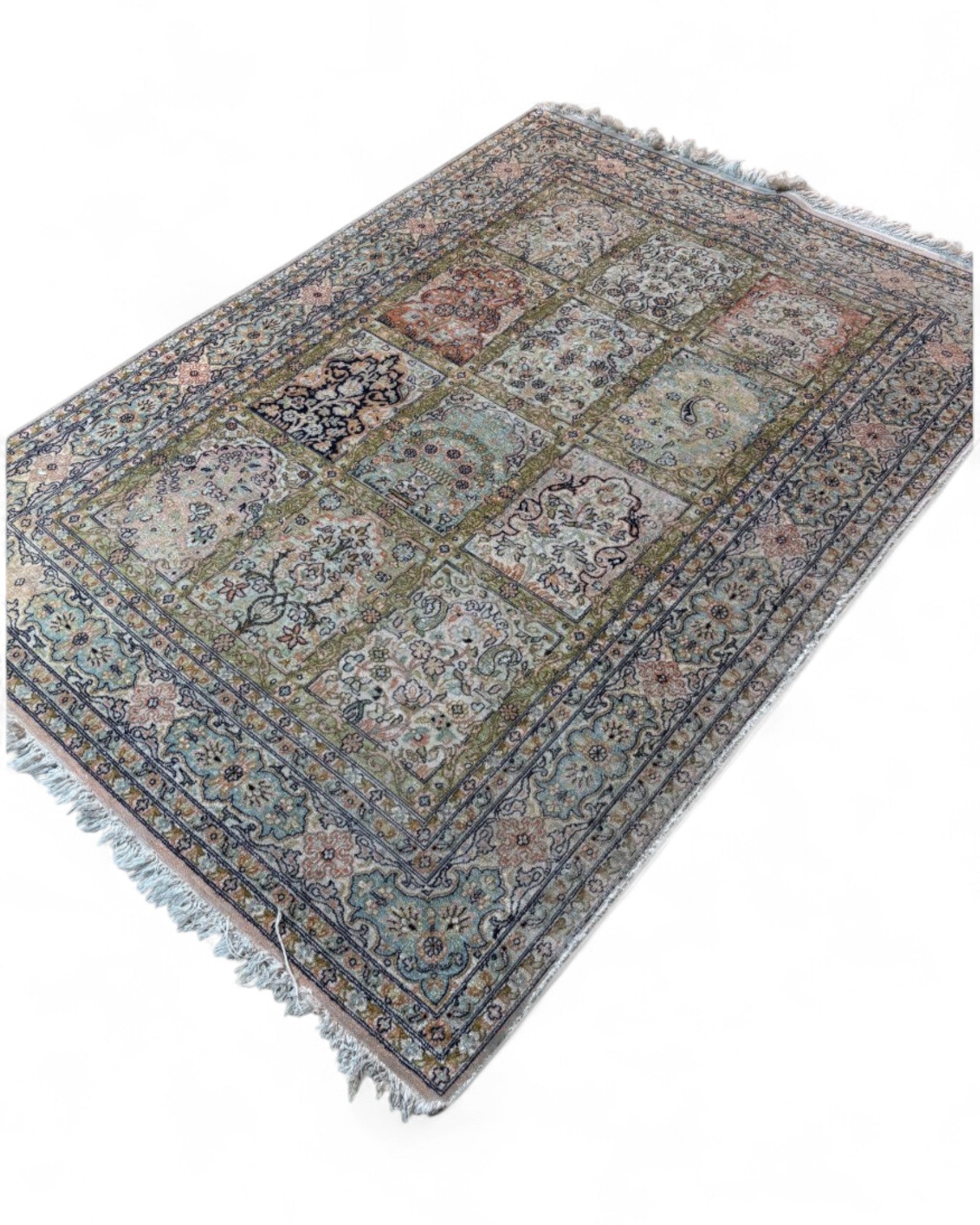 Persian Qom Garden Design Silk Rug | 123 x 171cm
