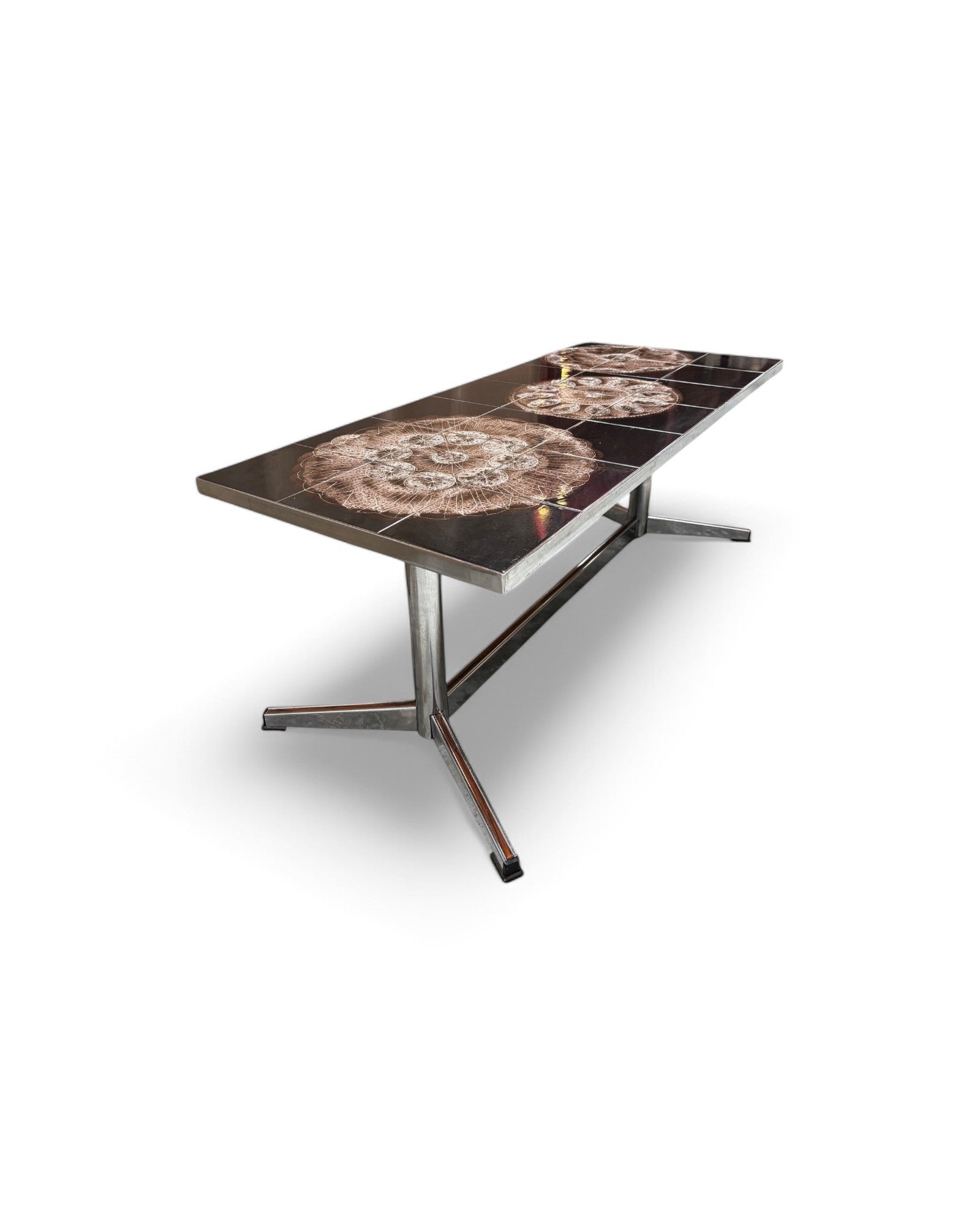 Mandala, Dark Brown Swiss Ceramic Tiled Coffee Table