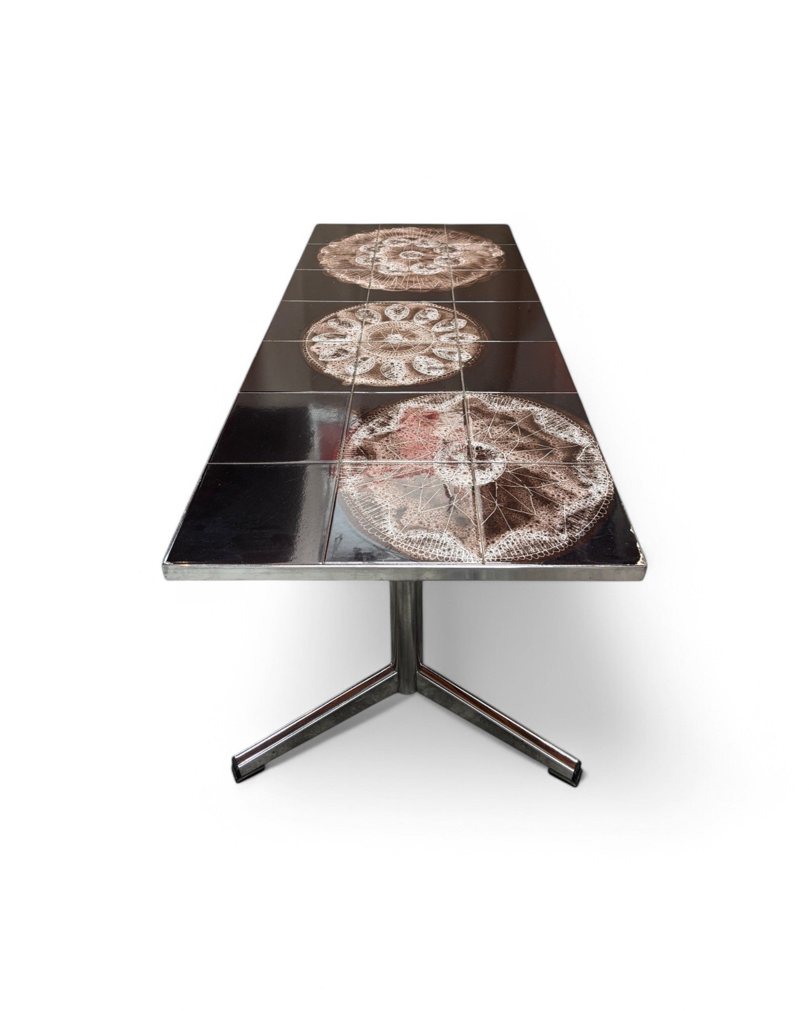Mandala, Dark Brown Swiss Ceramic Tiled Coffee Table