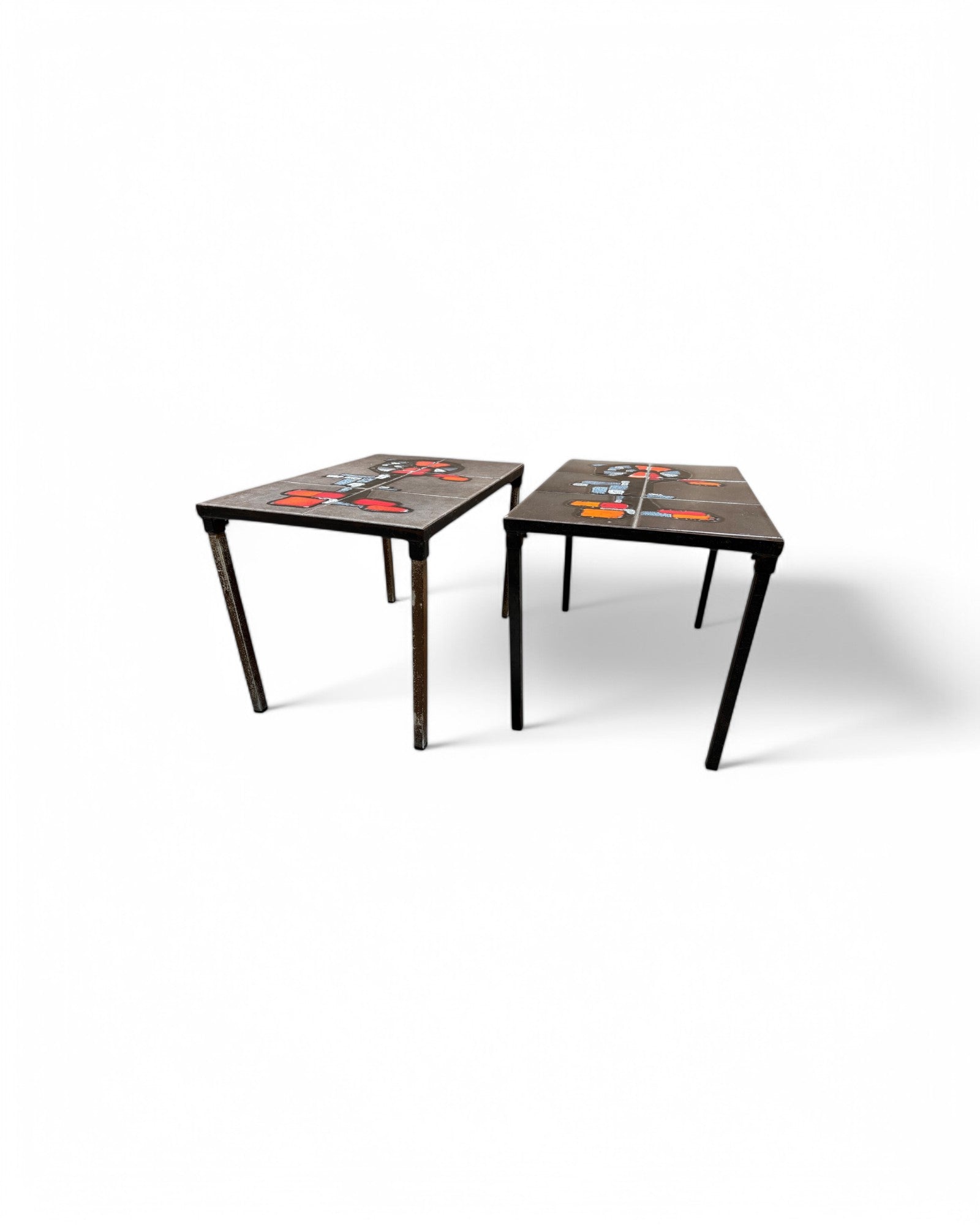 Canva Abstract Swiss Ceramic Tiled Coffee Table - Set of 2