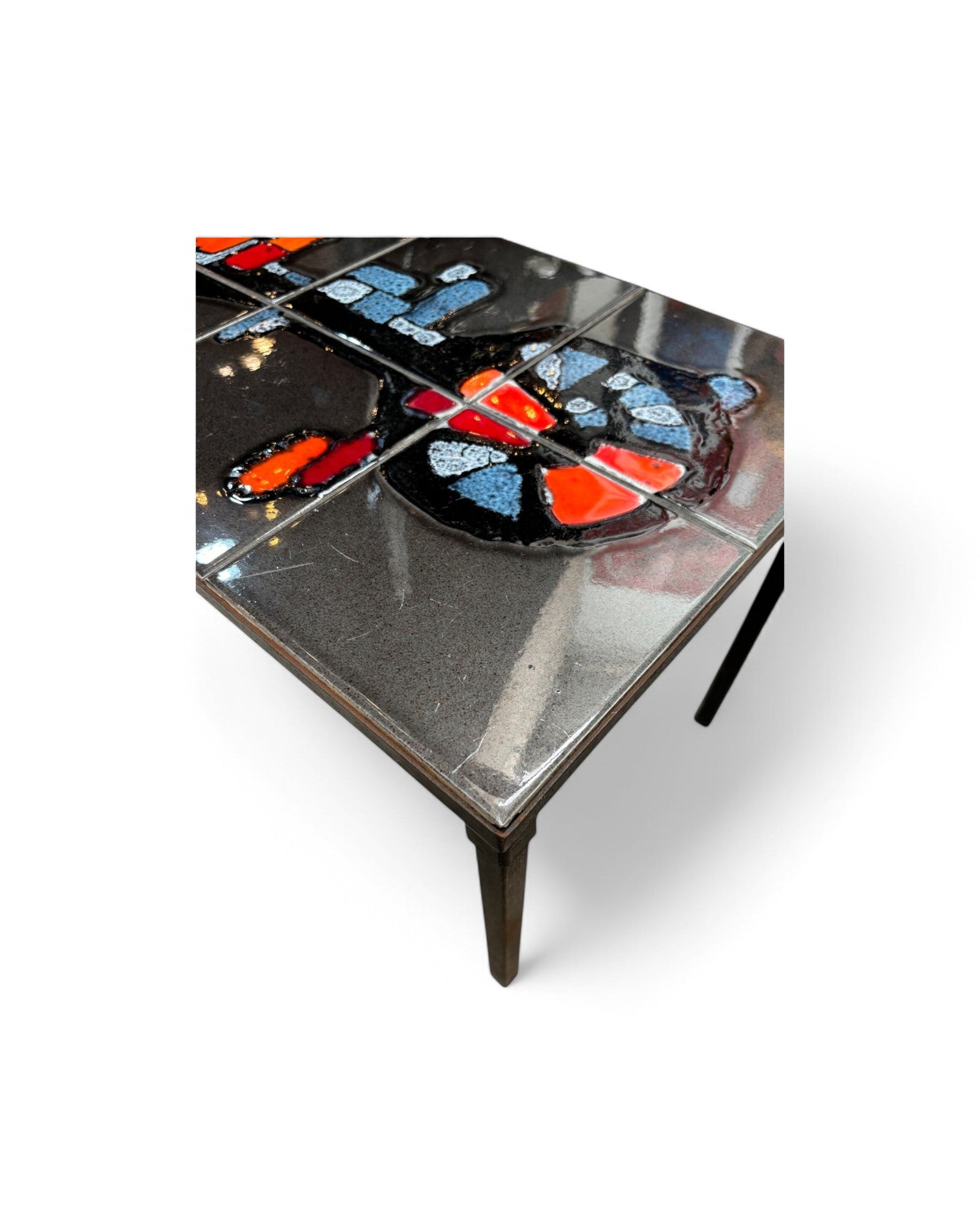 Canva Abstract Swiss Ceramic Tiled Coffee Table - Set of 2