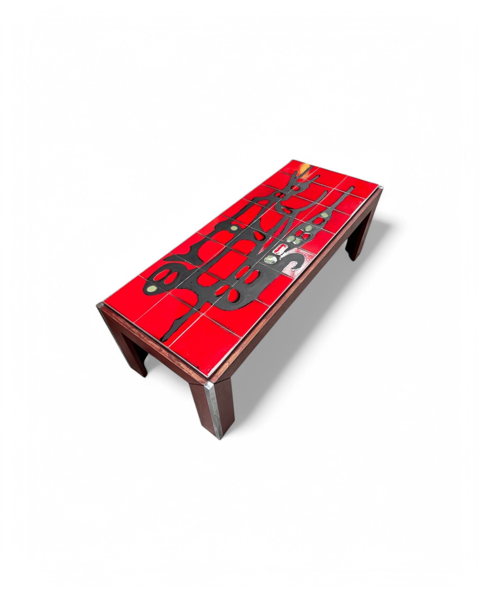 King of Limbs, Red Abstract Swiss Ceramic Coffee Table