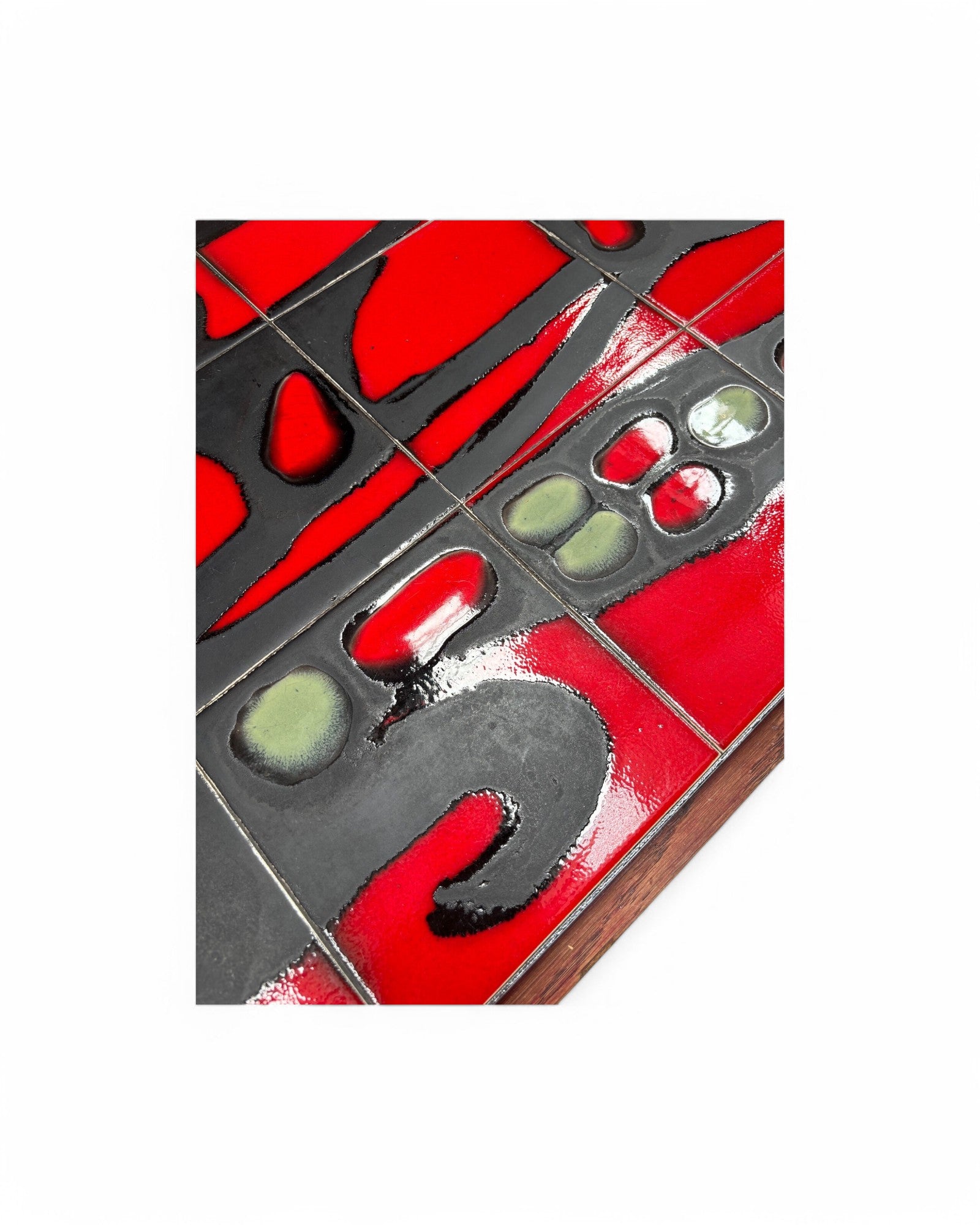 King of Limbs, Red Abstract Swiss Ceramic Coffee Table