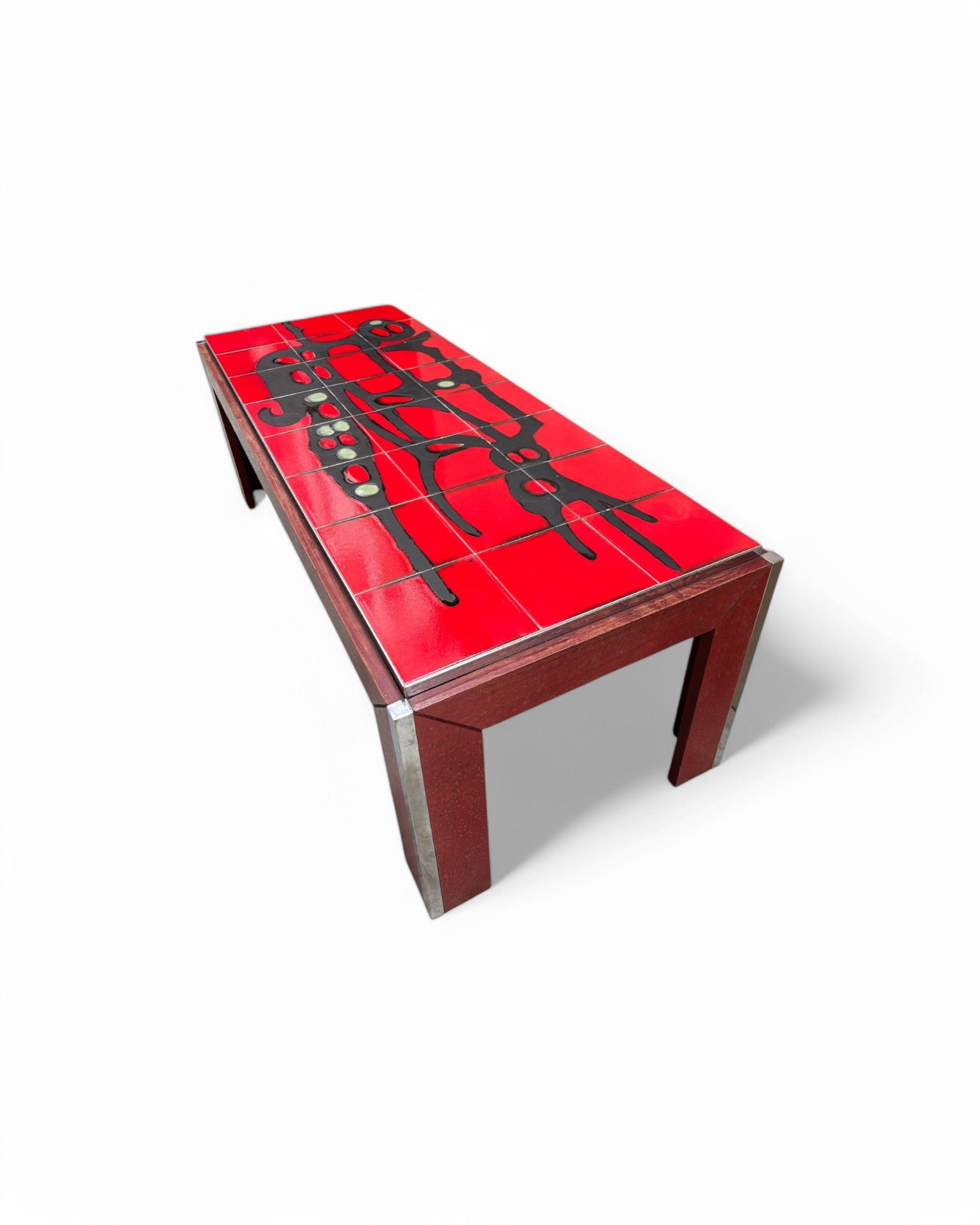 King of Limbs, Red Abstract Swiss Ceramic Coffee Table