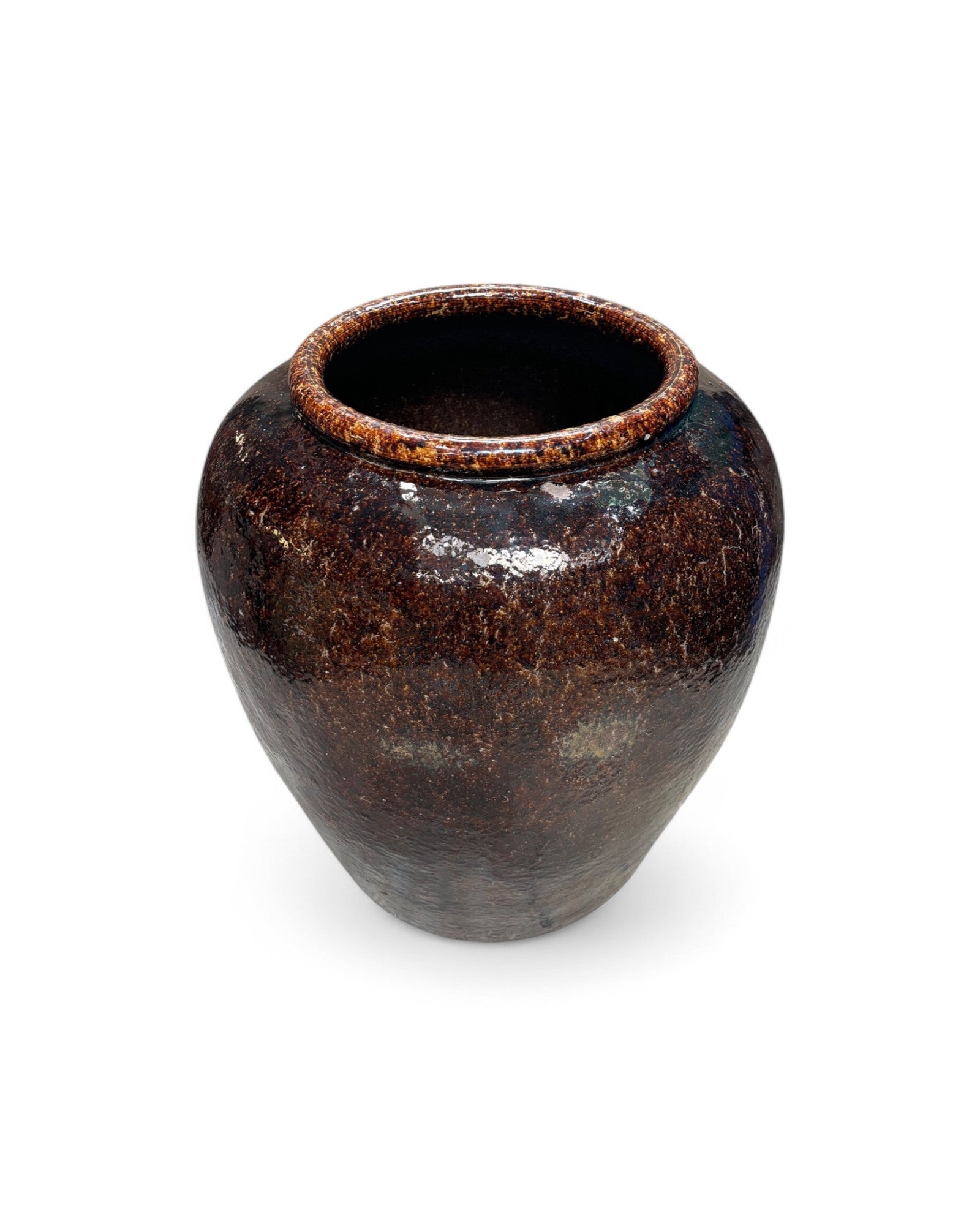 Large Thai Brutalist Clay Brown Water Pot