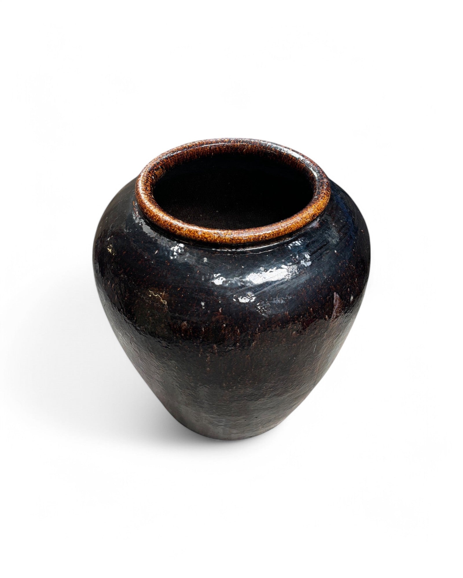 Giant Siamese Brutalist Clay Brown Water Pot