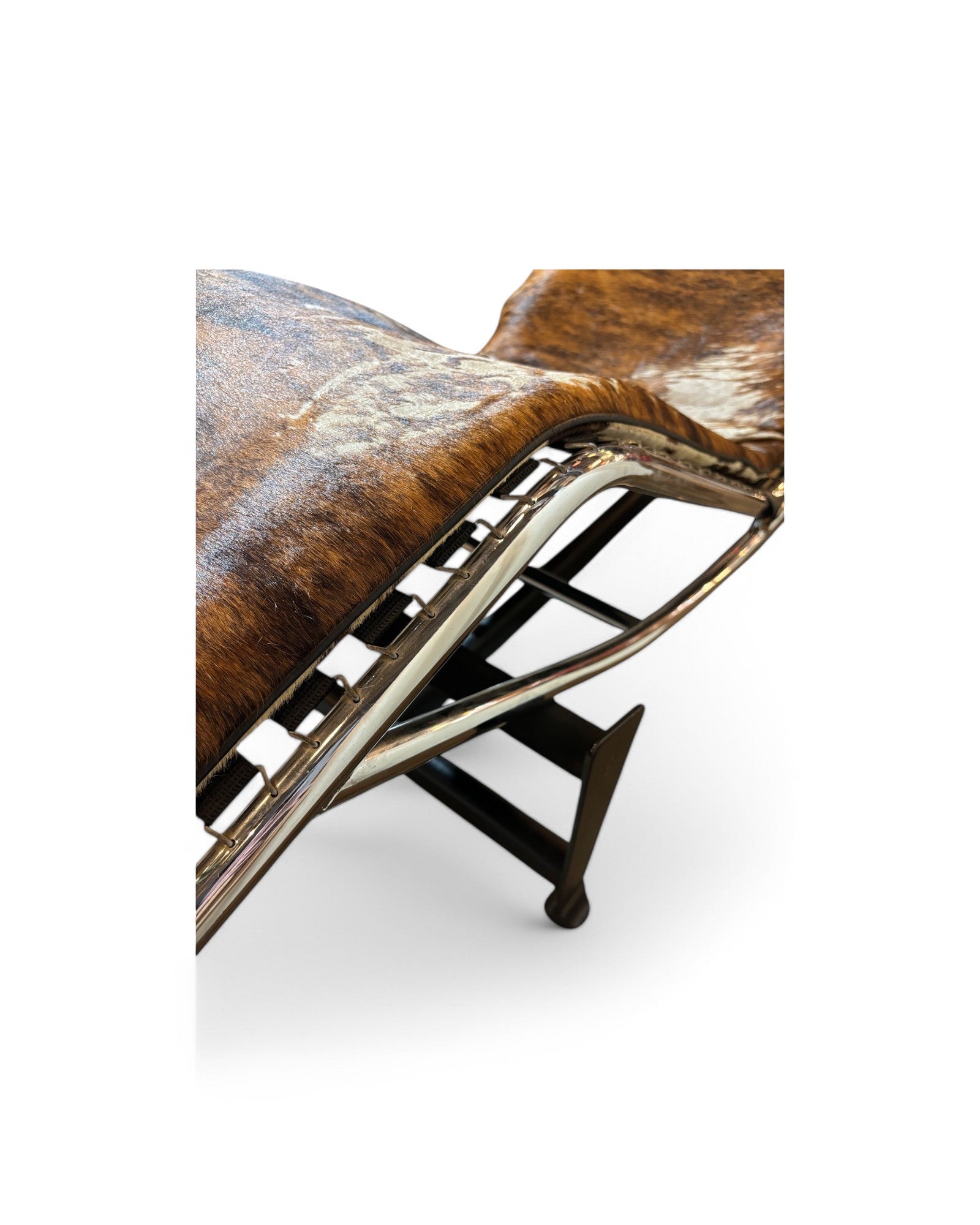 Cow Hyde Leather Chaise Long