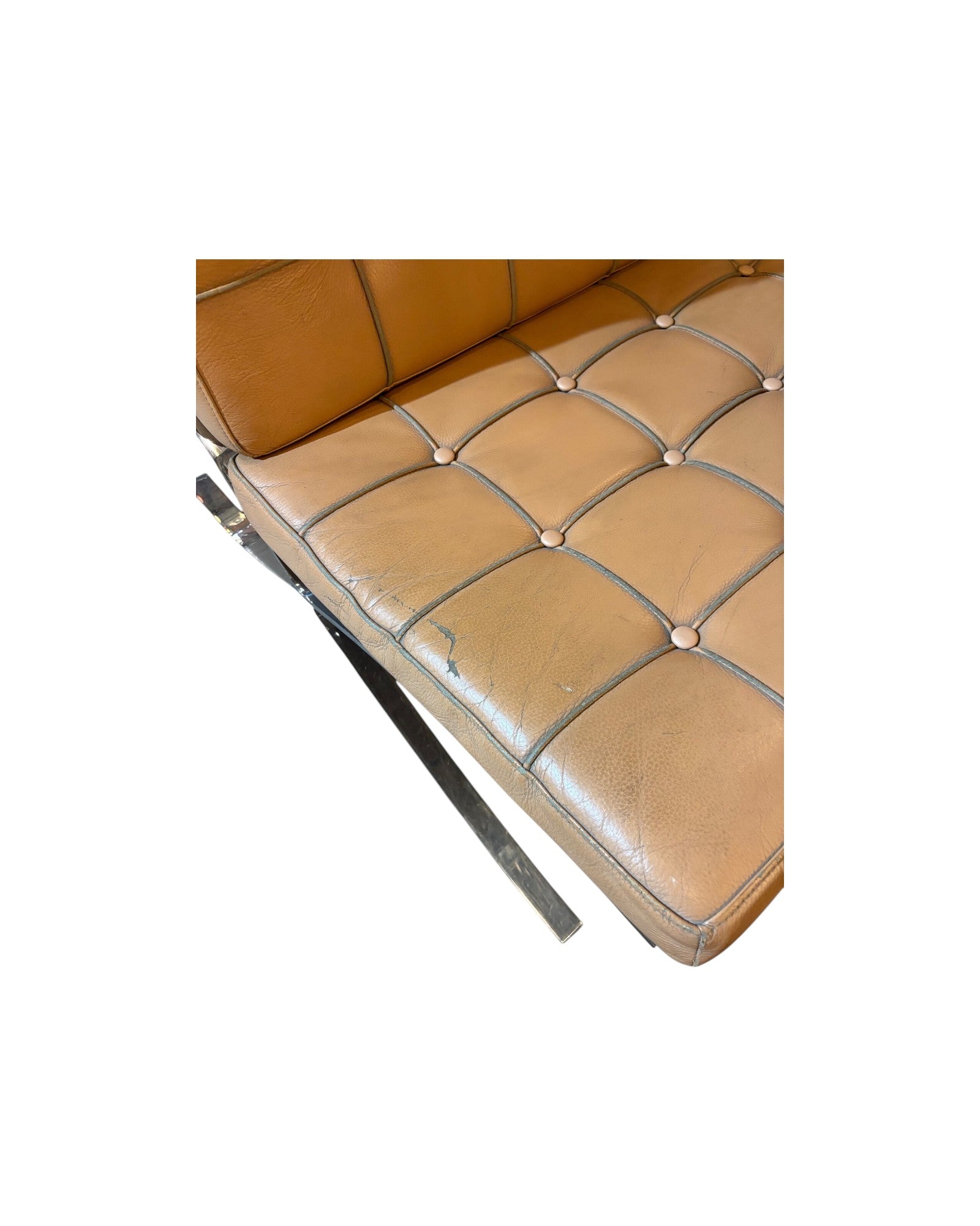 Original Barcelona Chair, Leather Modernist tan peach - Original (With Tag)