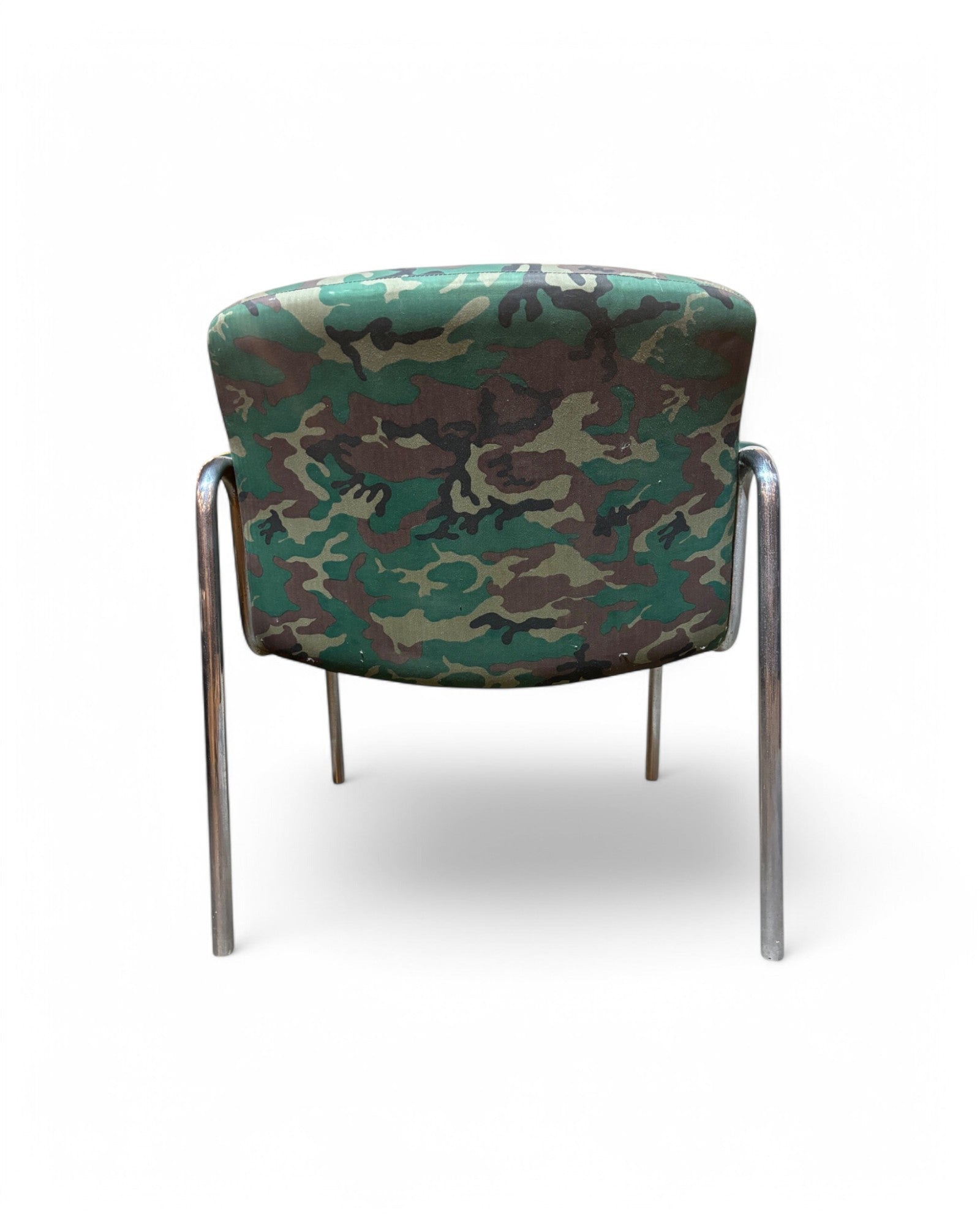 Pair of Camo Green Retro Stainless Steel Casual Armchairs - Set of 2