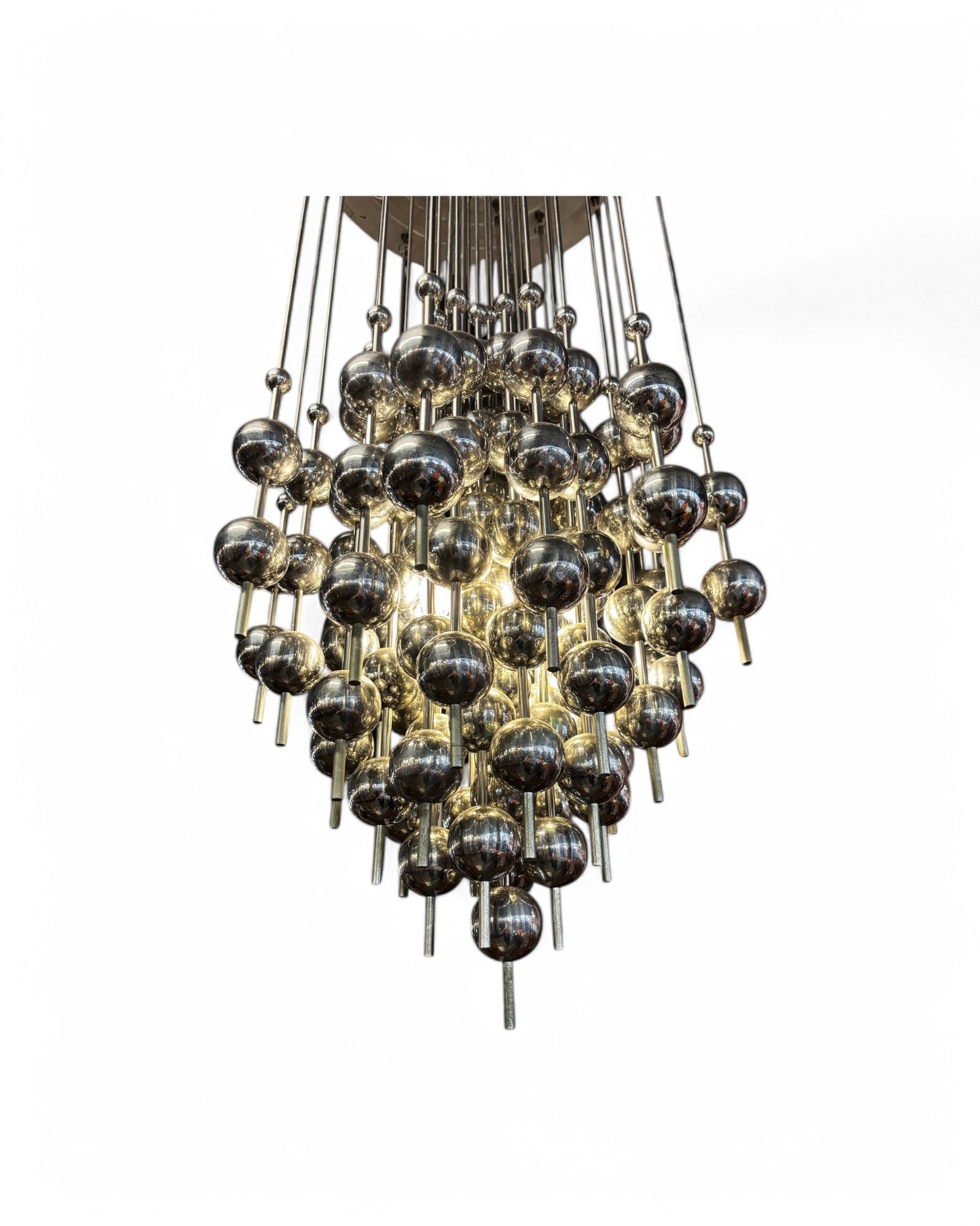 Art Deco Molecule Stainless Chandelier - 4 Bulbs