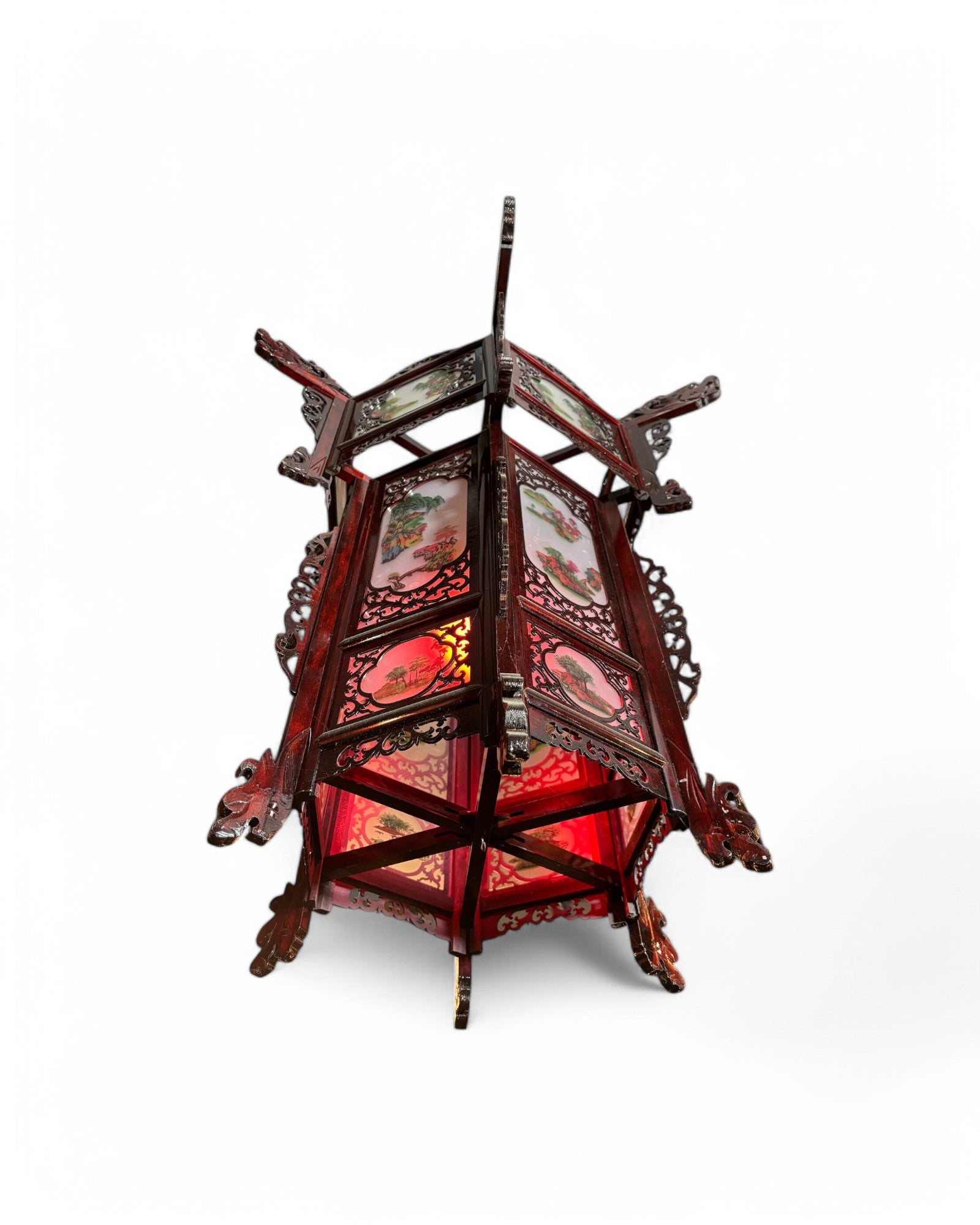 Ancient Chinese Dark Wooden Palace Lantern