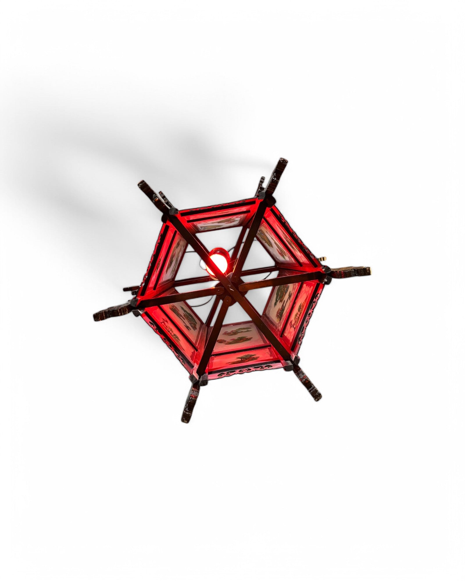 Ancient Chinese Dark Wooden Palace Lantern