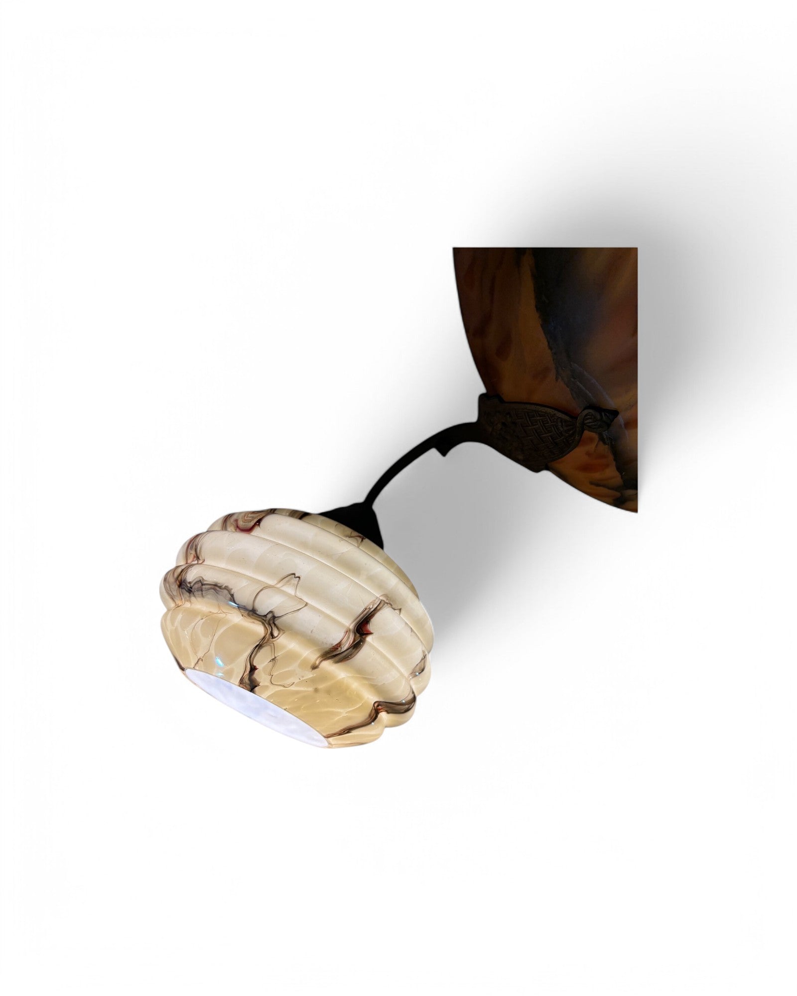 Vintage Alabaster Marbled Glass Chandelier