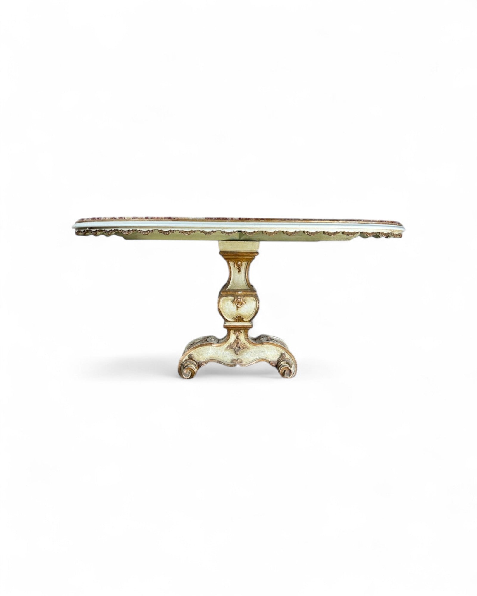 Italian Rossa Verona Red Onyx Marble Top Center Table