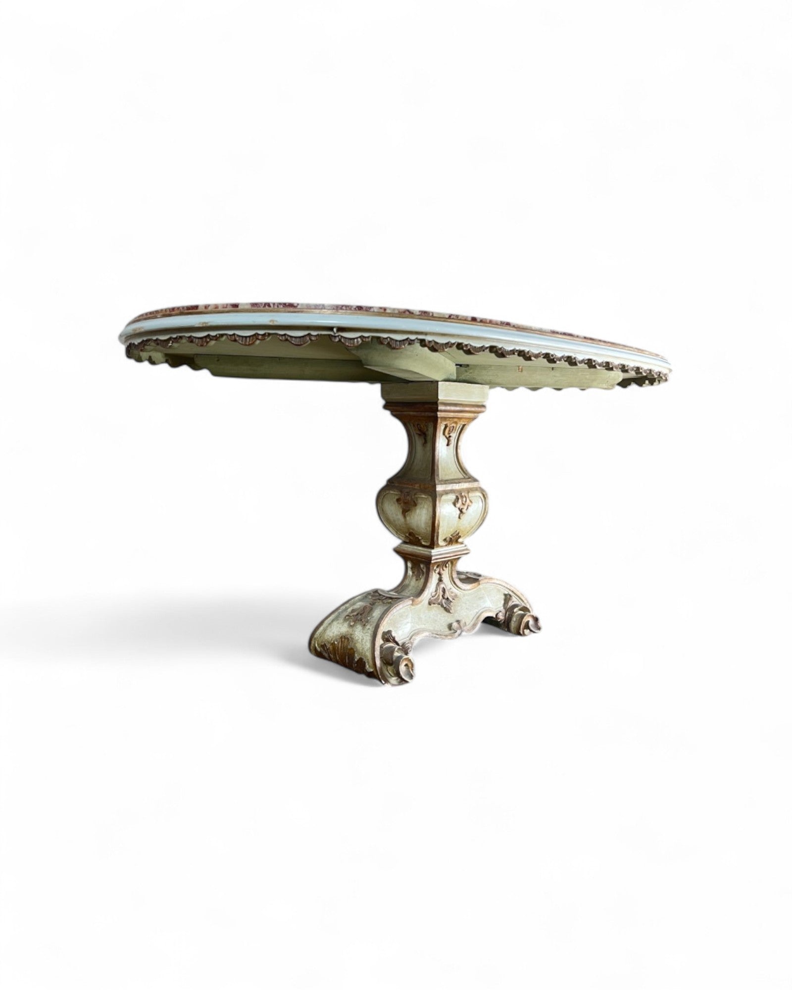 Italian Rossa Verona Red Onyx Marble Top Center Table
