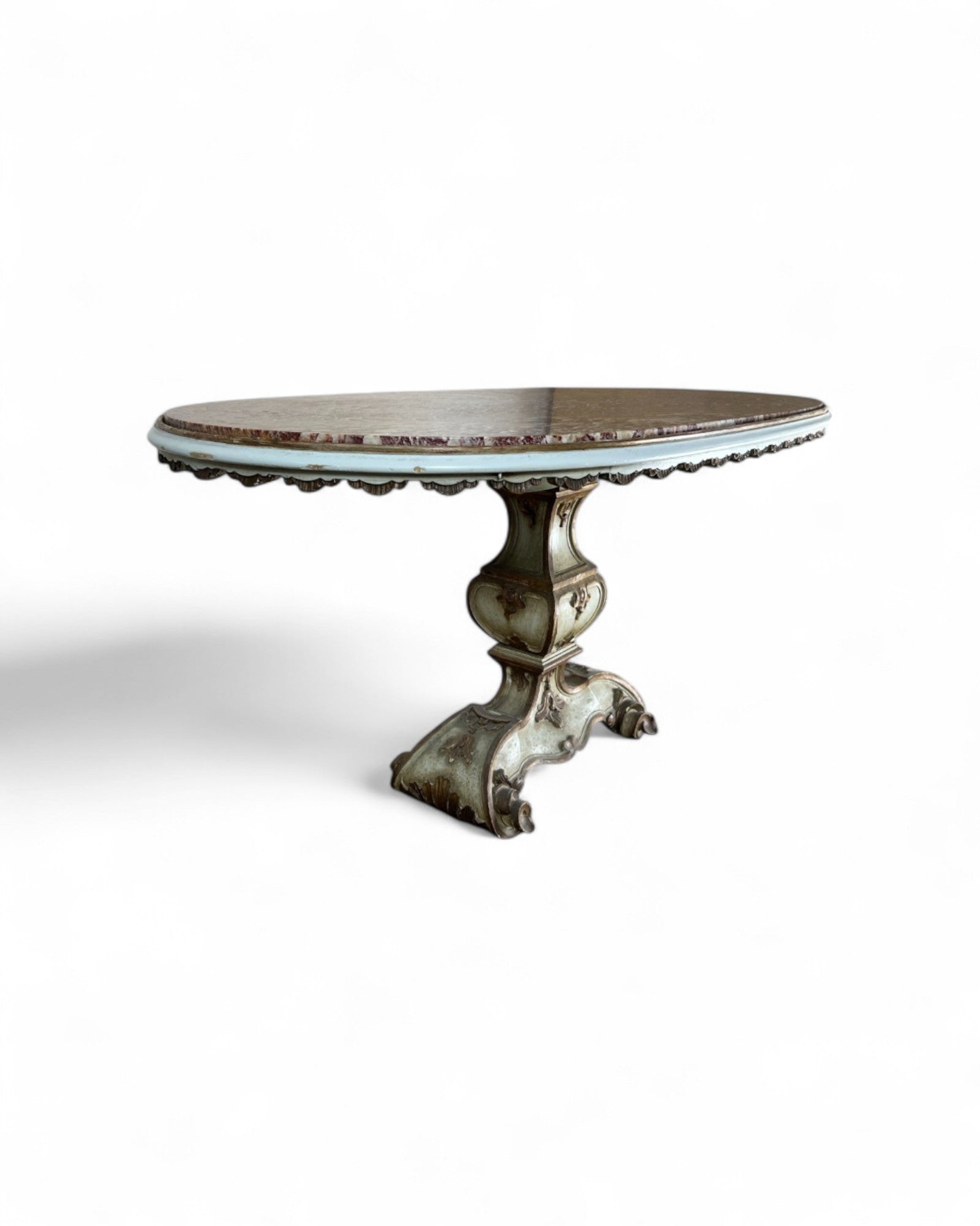 Italian Rossa Verona Red Onyx Marble Top Center Table