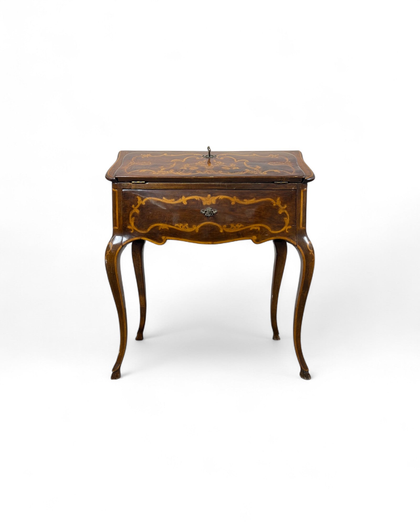 Small Turin Inlaid Rococo Secretaire