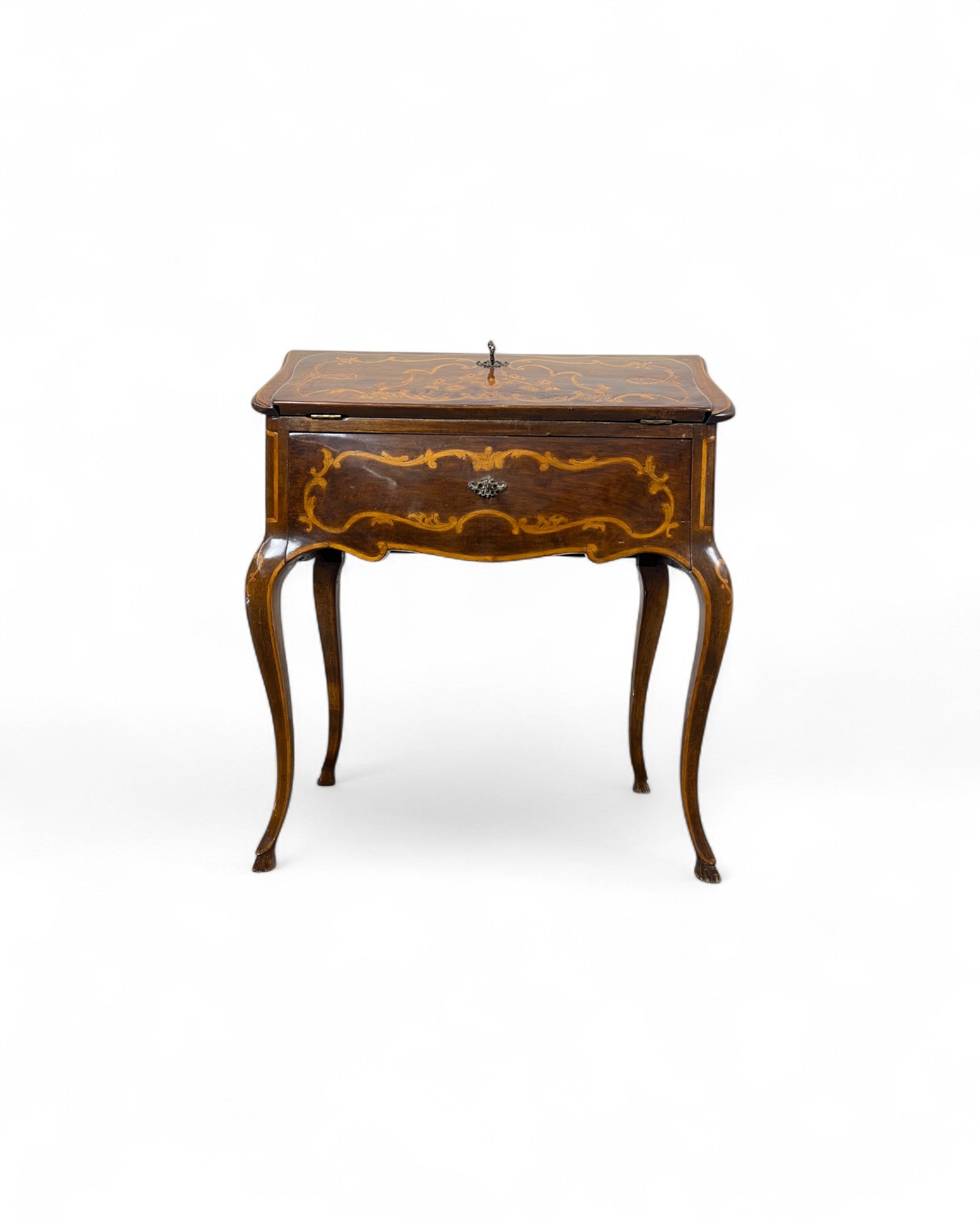 Small Turin Inlaid Rococo Secretaire