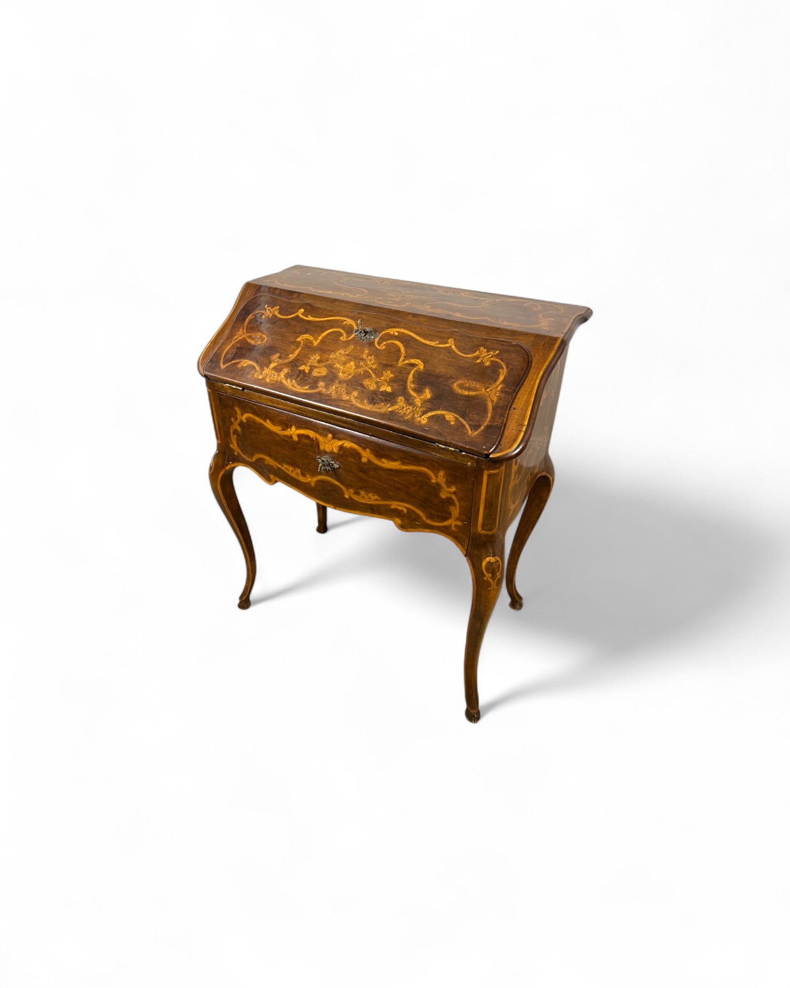Small Turin Inlaid Rococo Secretaire