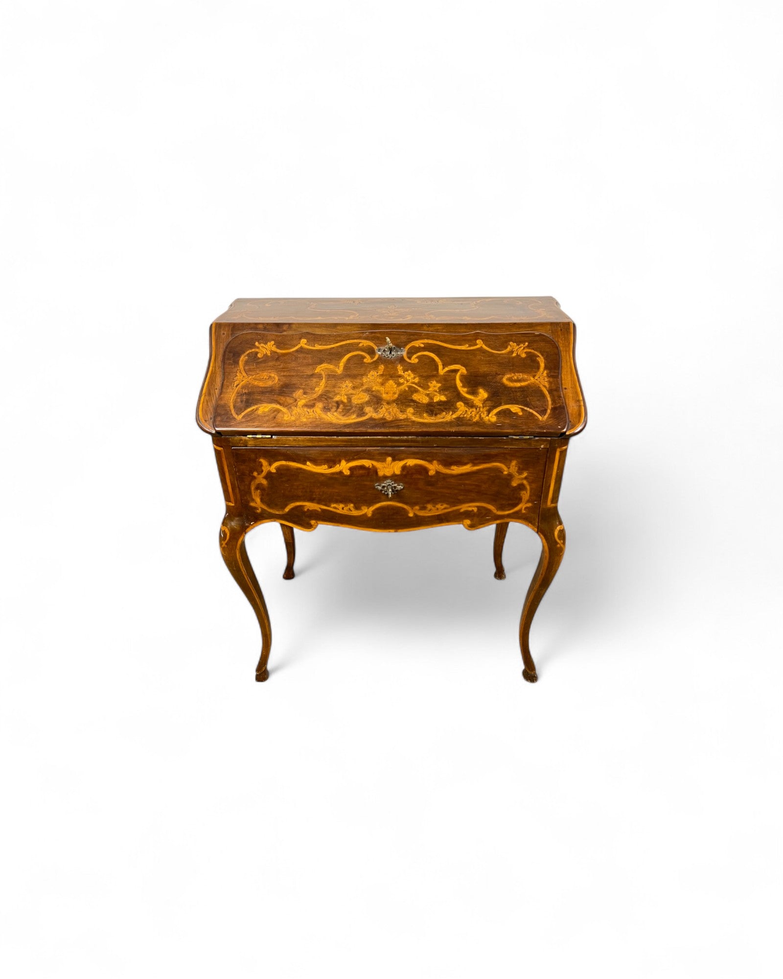 Small Turin Inlaid Rococo Secretaire