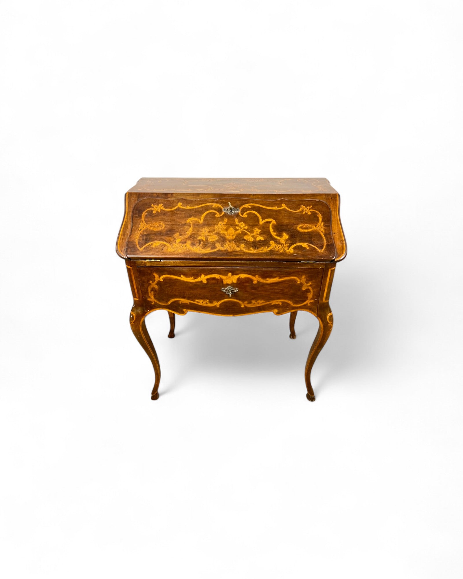 Small Turin Inlaid Rococo Secretaire