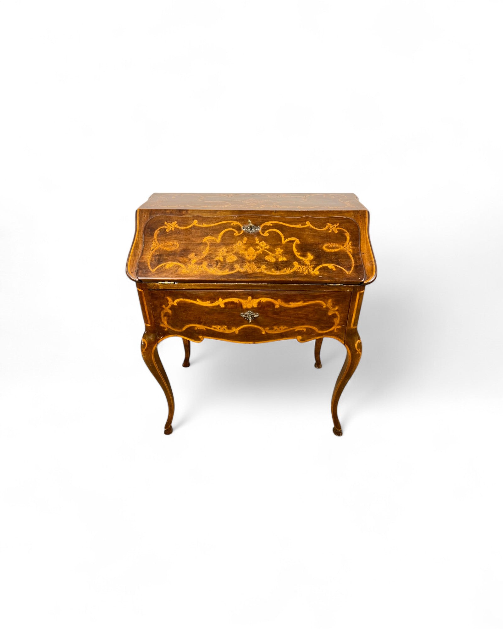 Small Turin Inlaid Rococo Secretaire