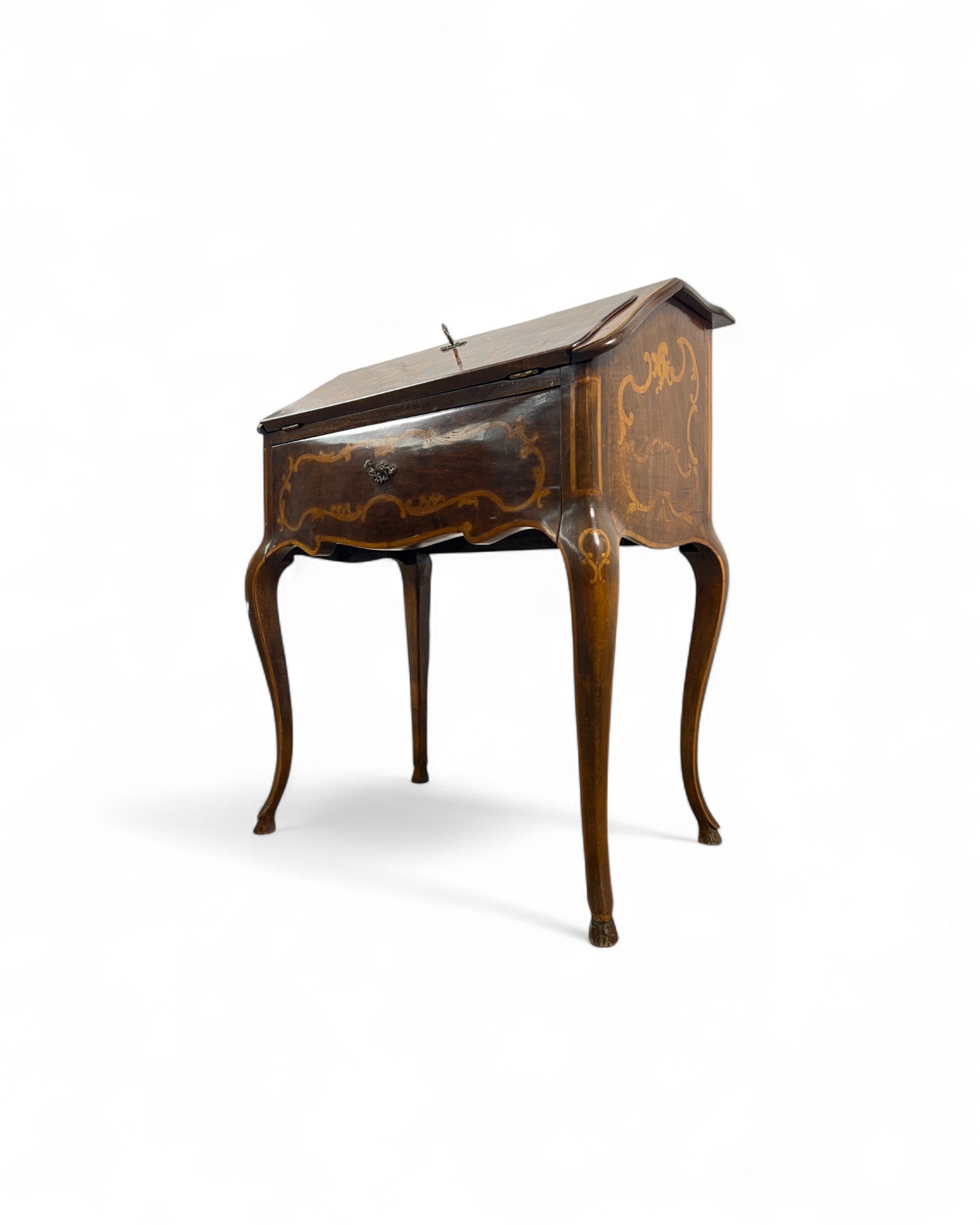 Small Turin Inlaid Rococo Secretaire