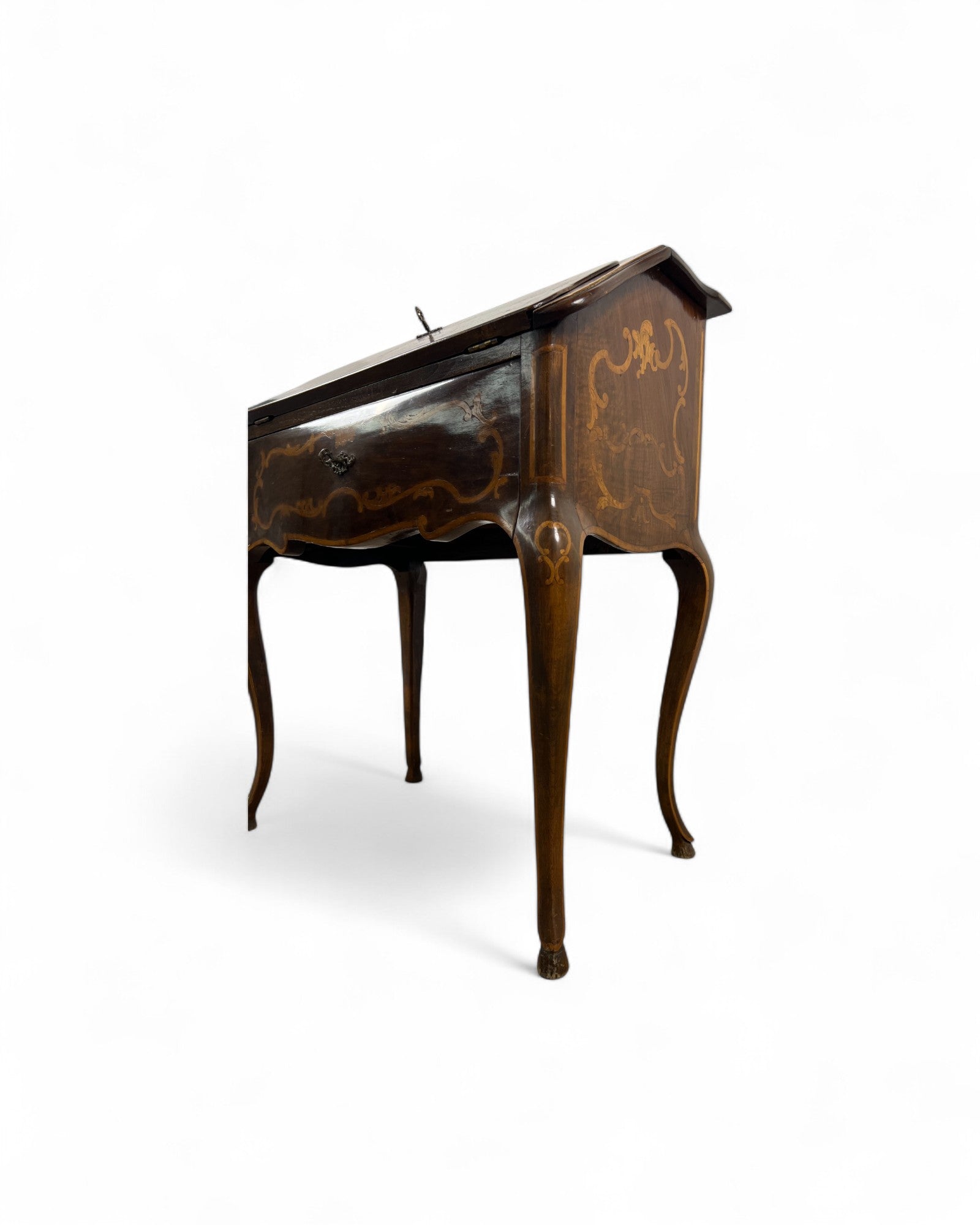 Small Turin Inlaid Rococo Secretaire