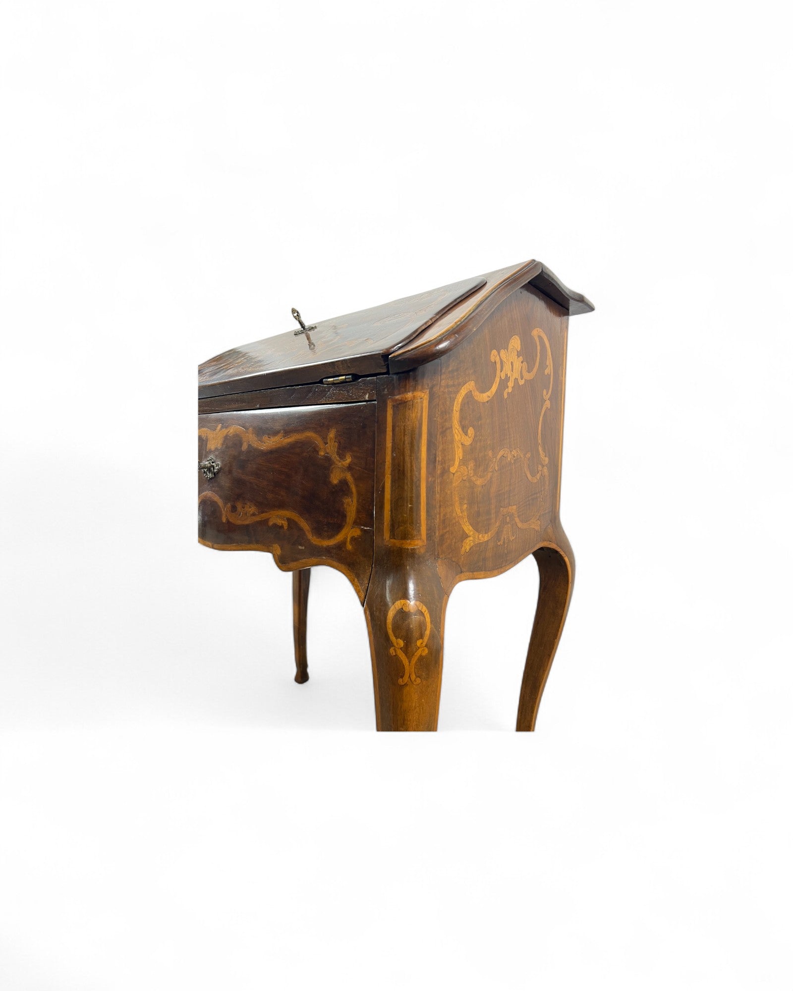 Small Turin Inlaid Rococo Secretaire