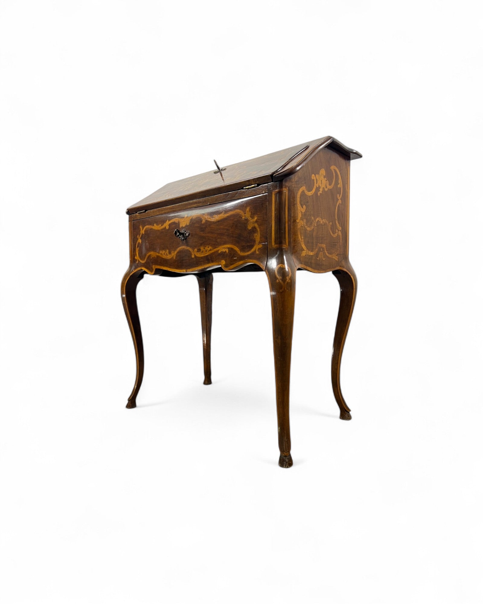 Small Turin Inlaid Rococo Secretaire