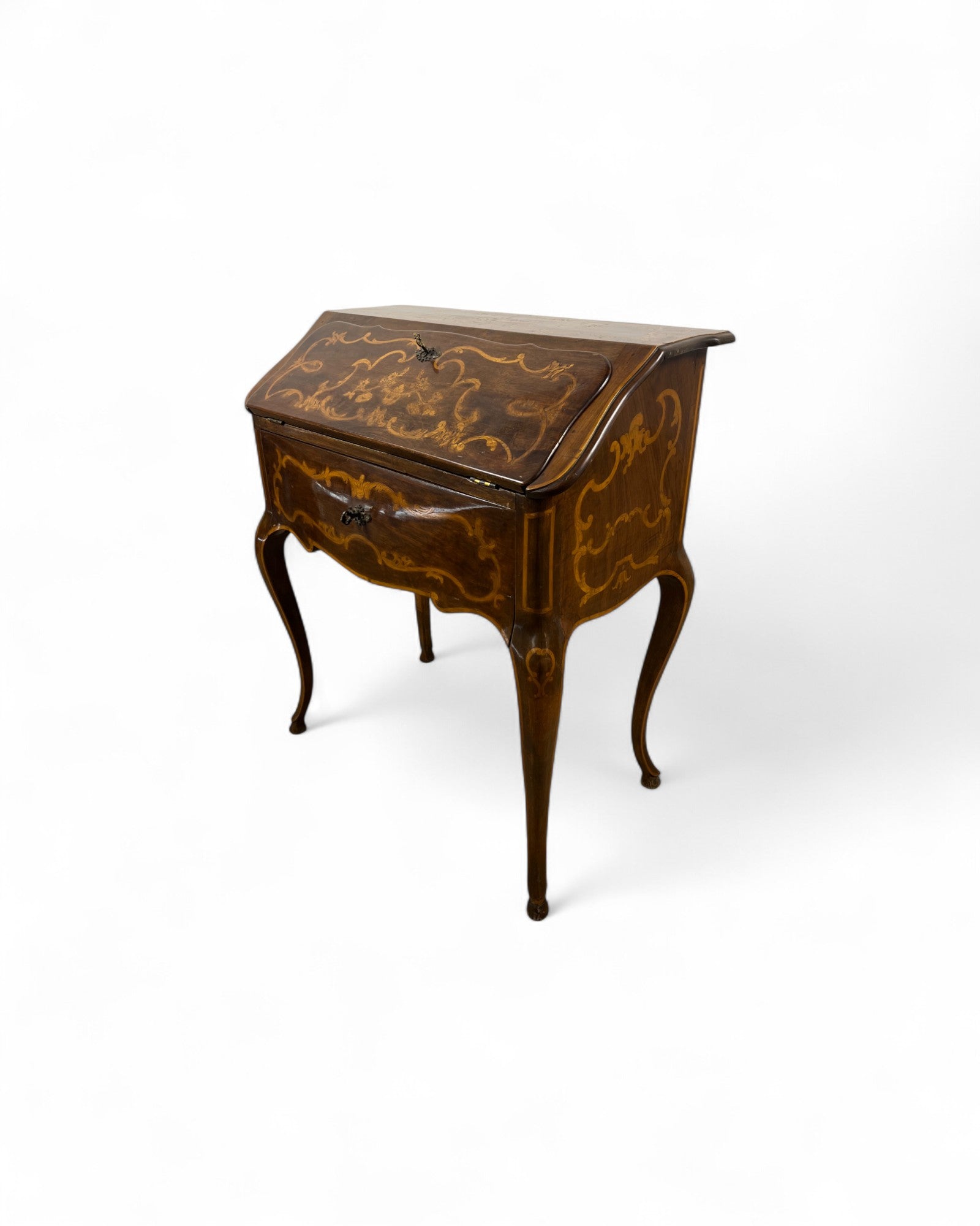 Small Turin Inlaid Rococo Secretaire