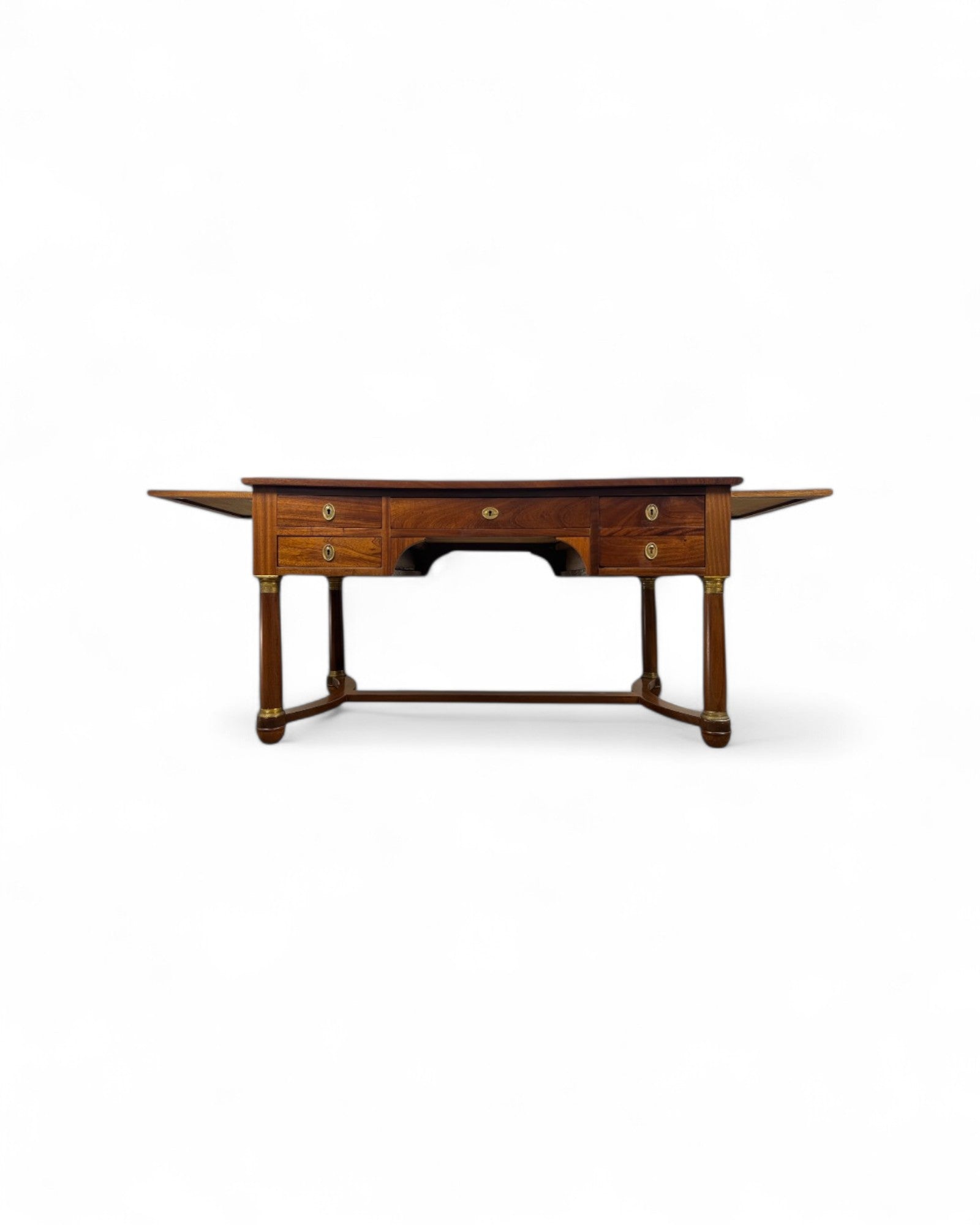 Mahogany Empire Executive Desk with Embossed Leather Top