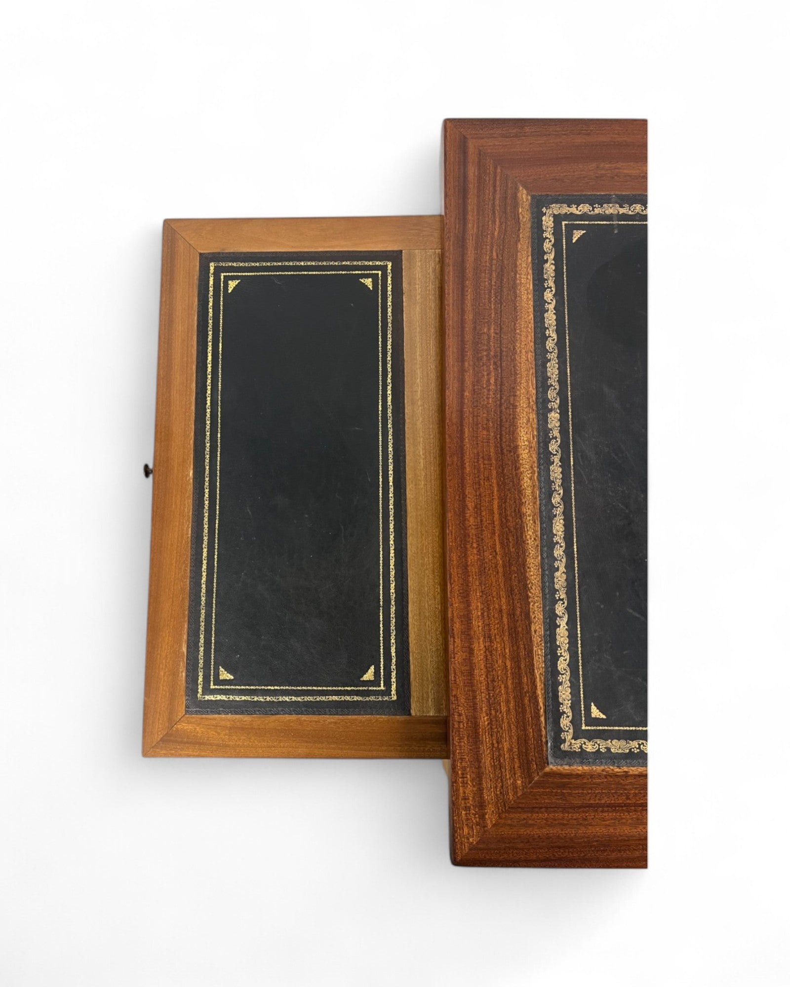 Mahogany Empire Executive Desk with Embossed Leather Top